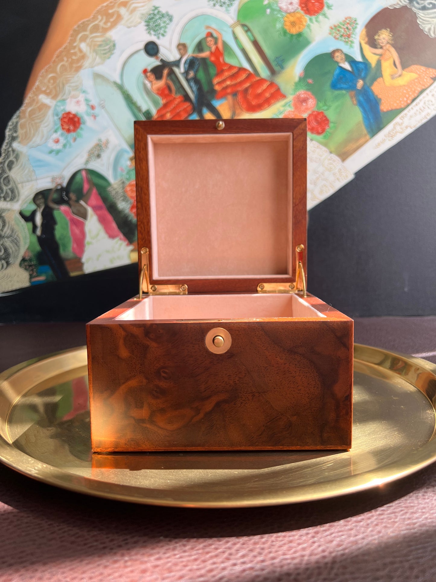 Italian Upscale Vintage Walnut Jewelry Box or Watch Holder by Ercolano