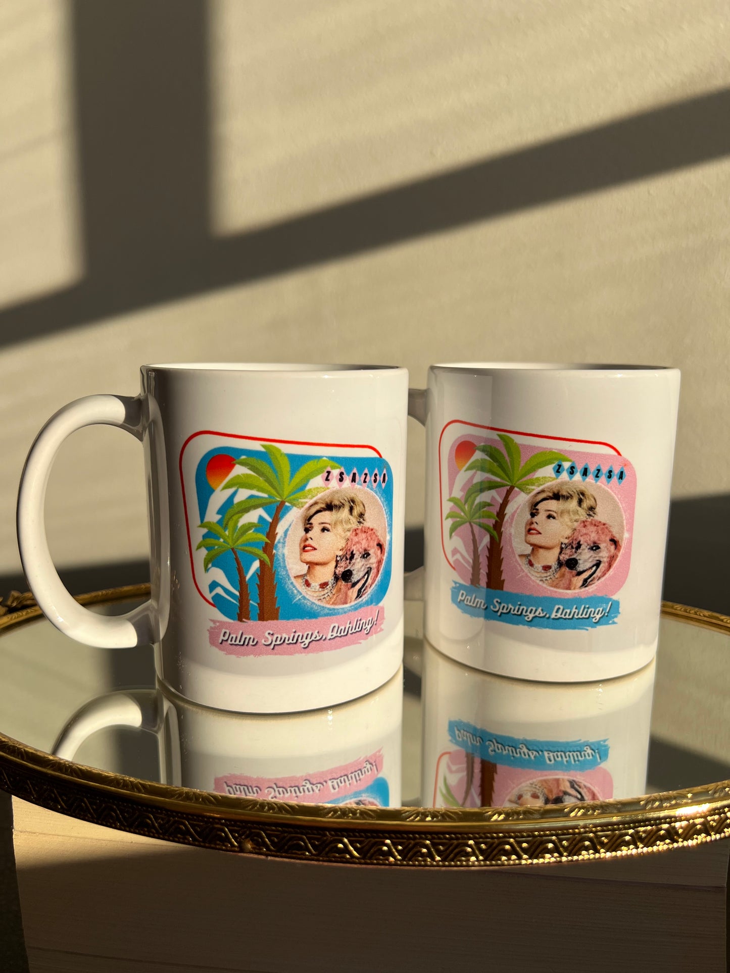Zsa Zsa Dahling Original Unique New “Palm Springs, Dahling” Mug - Blue