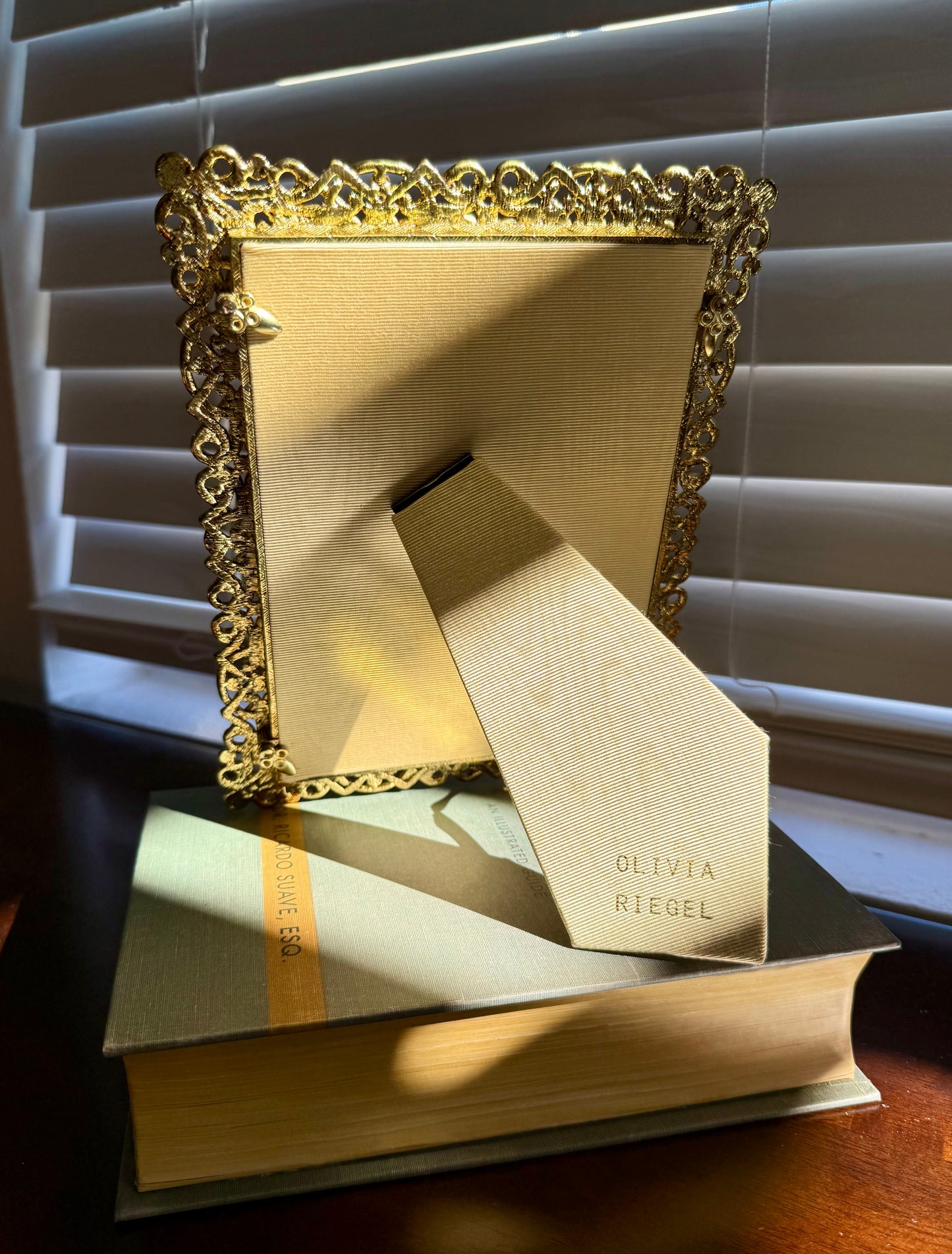 Olivia Riegel Vintage Luxury Decorative Jewel Encrusted Ornate Gold Plated Photo/ Picture Frame with Beautiful Crystals