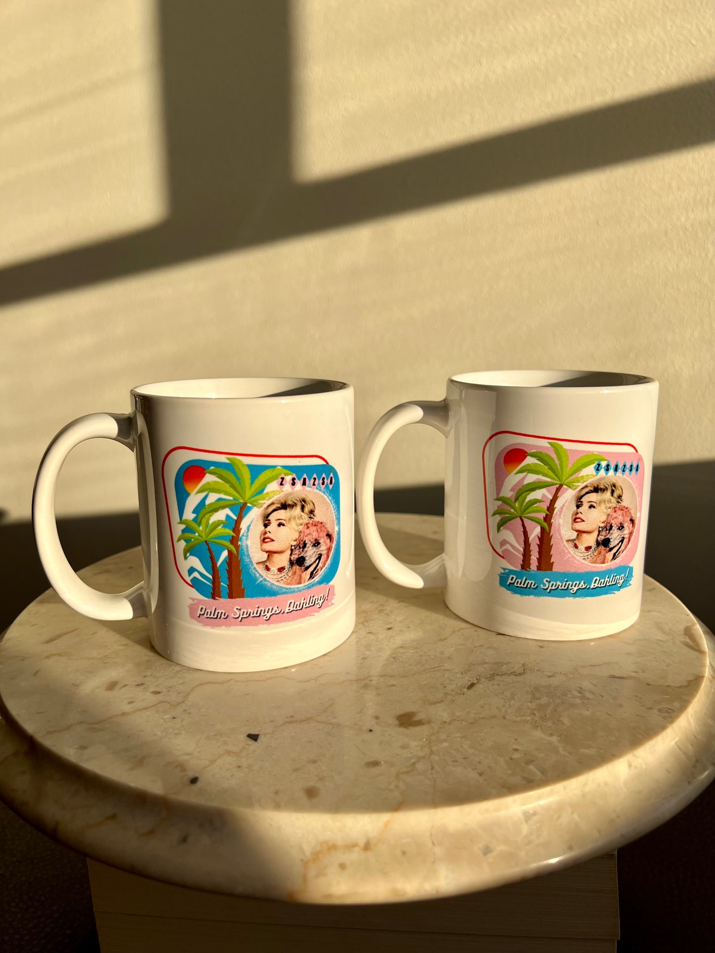 Zsa Zsa Dahling Original Unique New “Palm Springs, Dahling” Mug - Pink