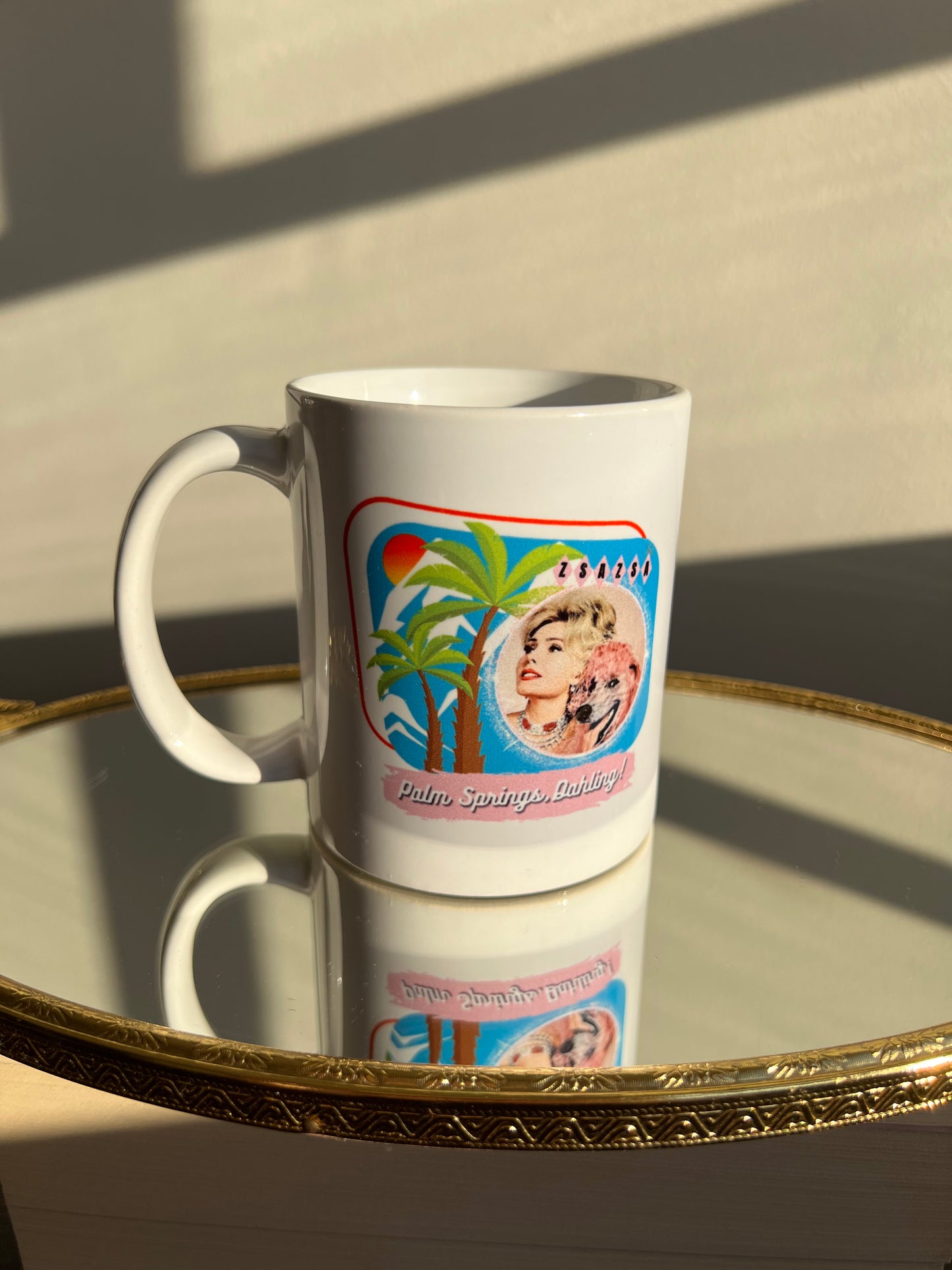 Zsa Zsa Dahling Original Unique New “Palm Springs, Dahling” Mug - Blue