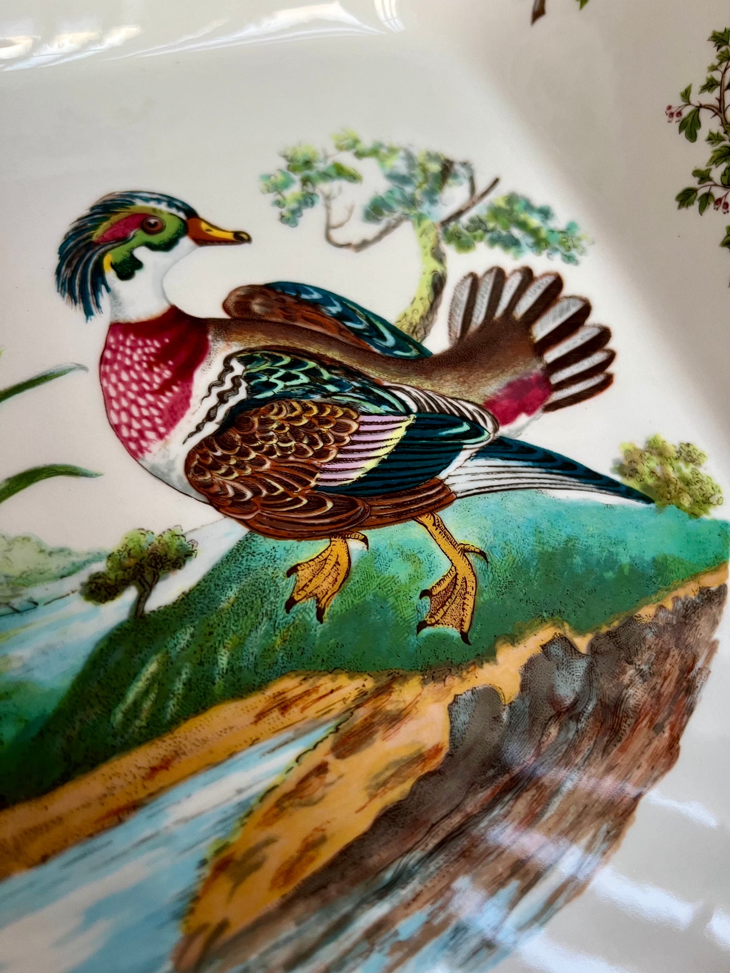 Portmeirion Pottery Birds Of Britain "Wood Duck" Vintage Baking Dish, Made in England