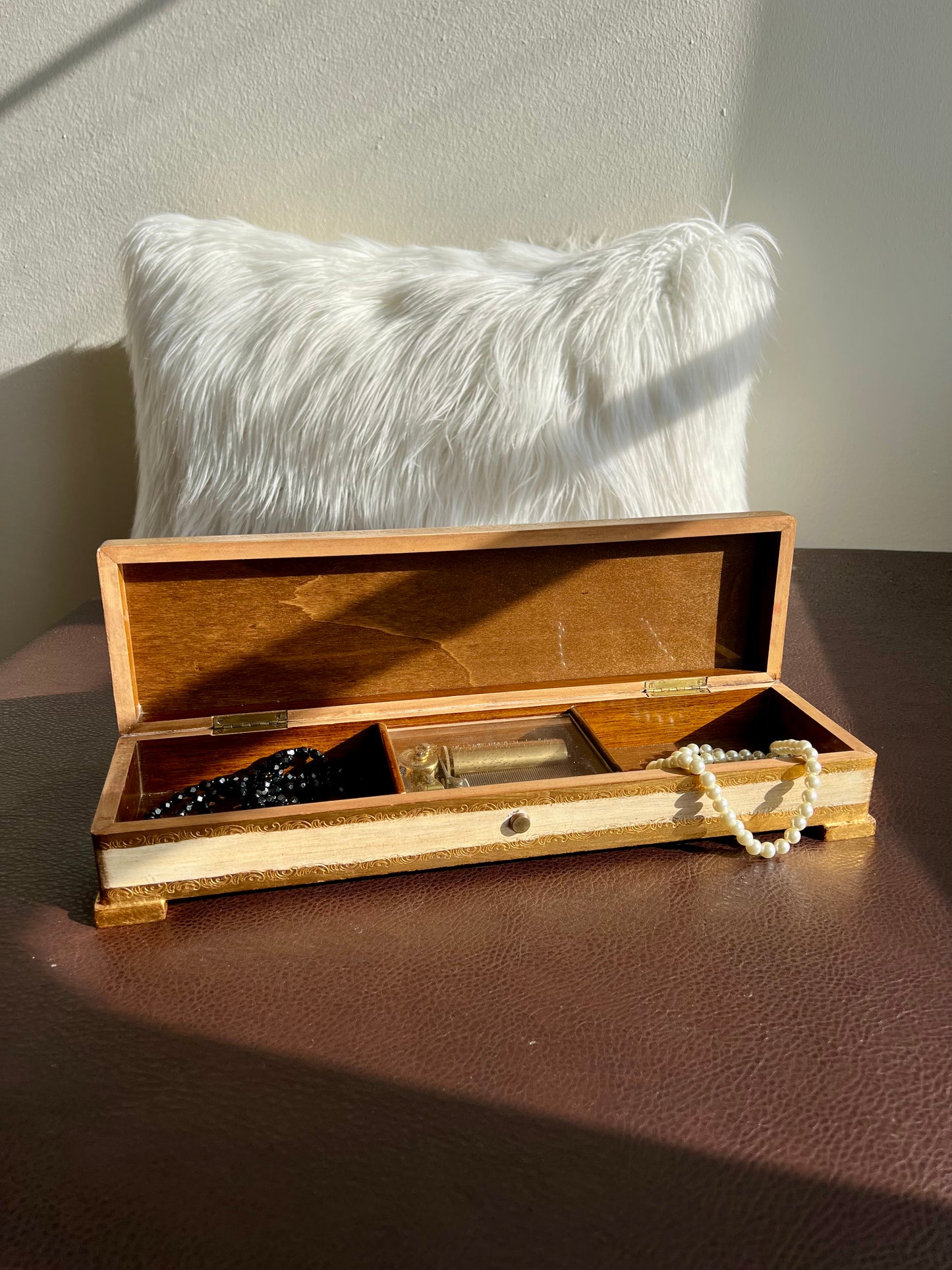 REUGE Sainte Croix Swiss Vintage Wooden Big Florentine Music Box, Numbered - It Plays the Song “Lullaby” by Wolfgang Amadeus Mozart