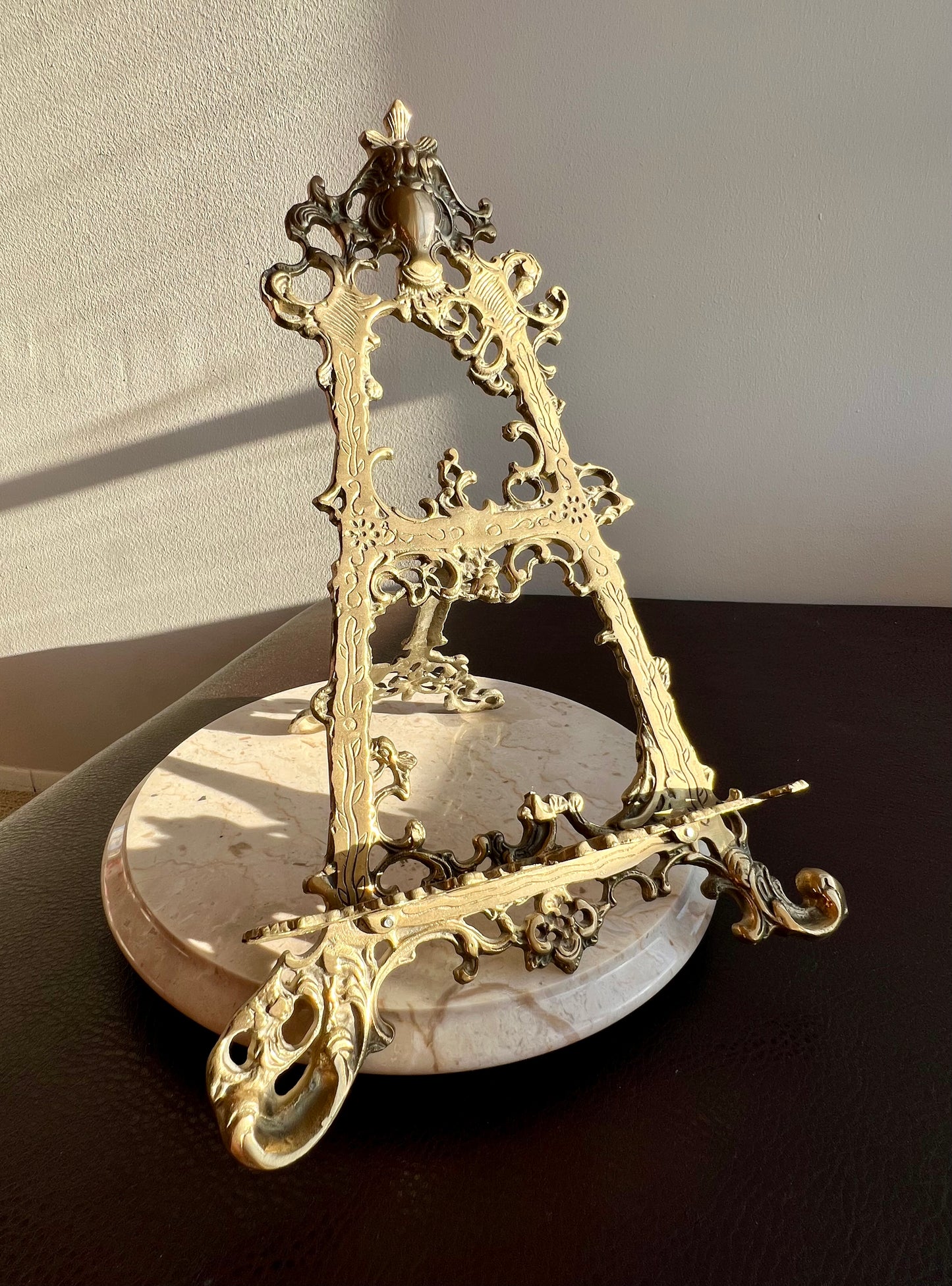 Victorian Style Ornate Brass Easel, Vintage Cookbook or Painting Holder