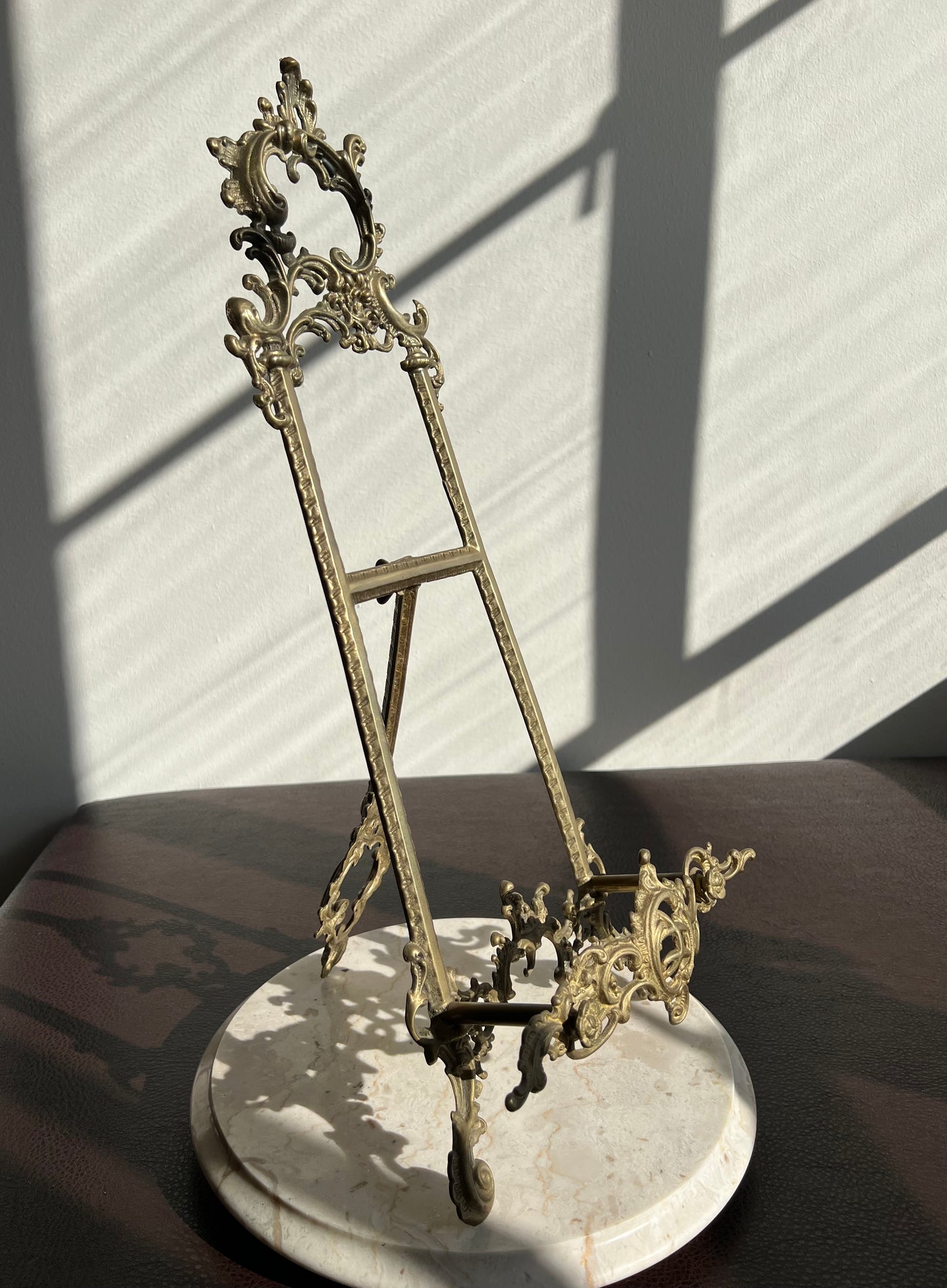 Big 21.5” Vintage Display Brass Ornate Victorian Style Easel Cookbook or Painting Holder
