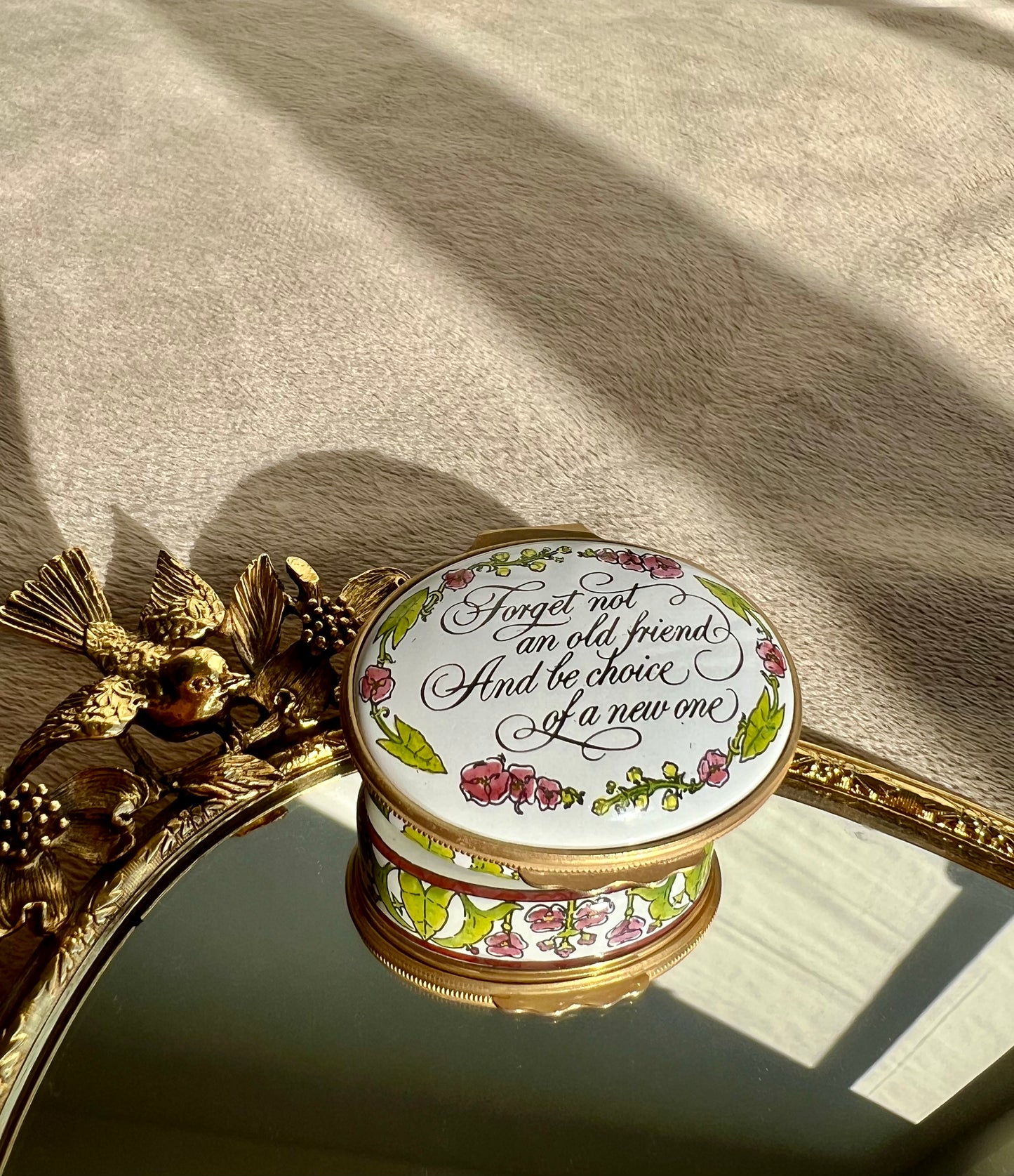 Designed by TIFFANY & Co. Halcyon Days Vintage Floral Decor Enamel Trinket Box