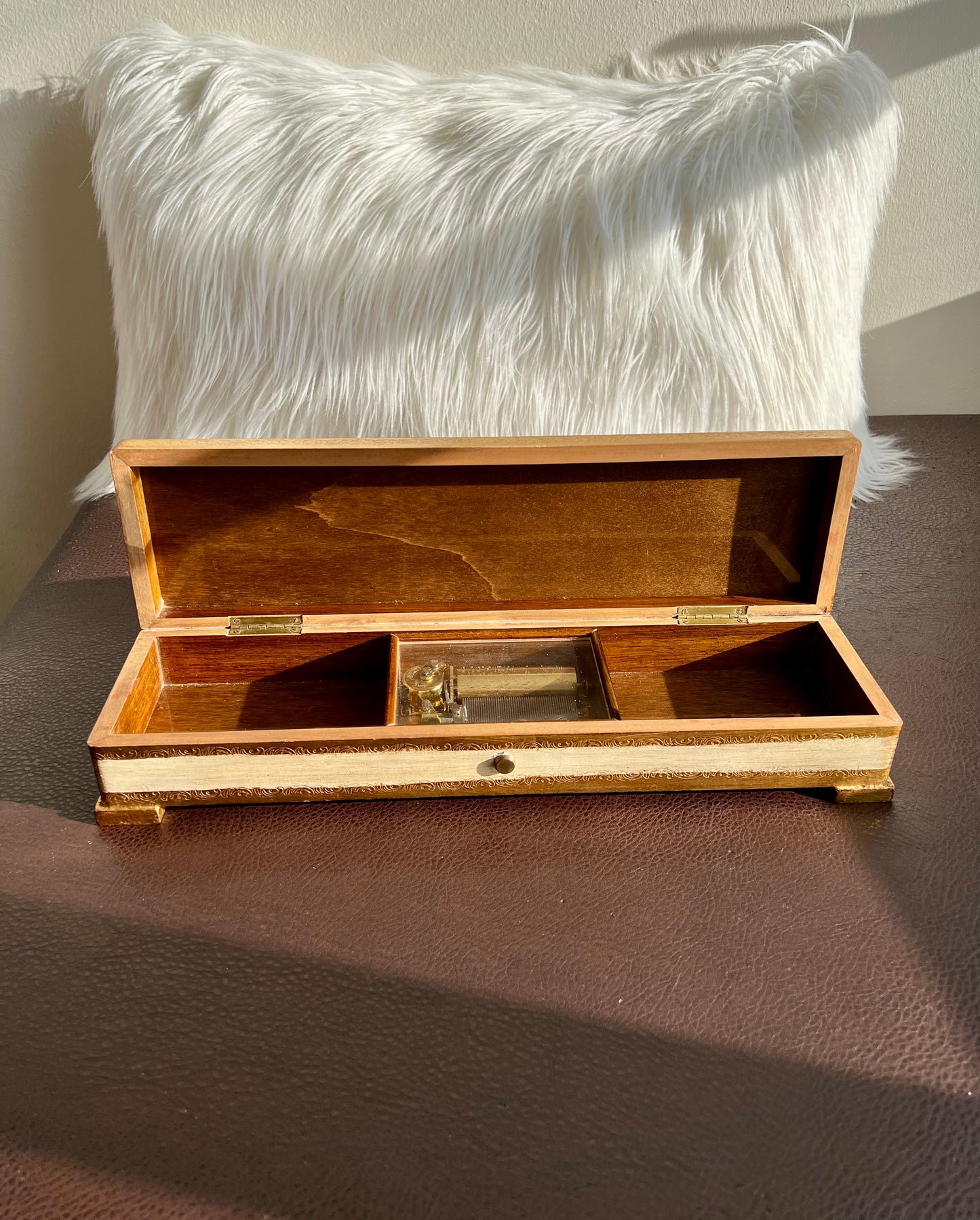 REUGE Sainte Croix Swiss Vintage Wooden Big Florentine Music Box, Numbered - It Plays the Song “Lullaby” by Wolfgang Amadeus Mozart