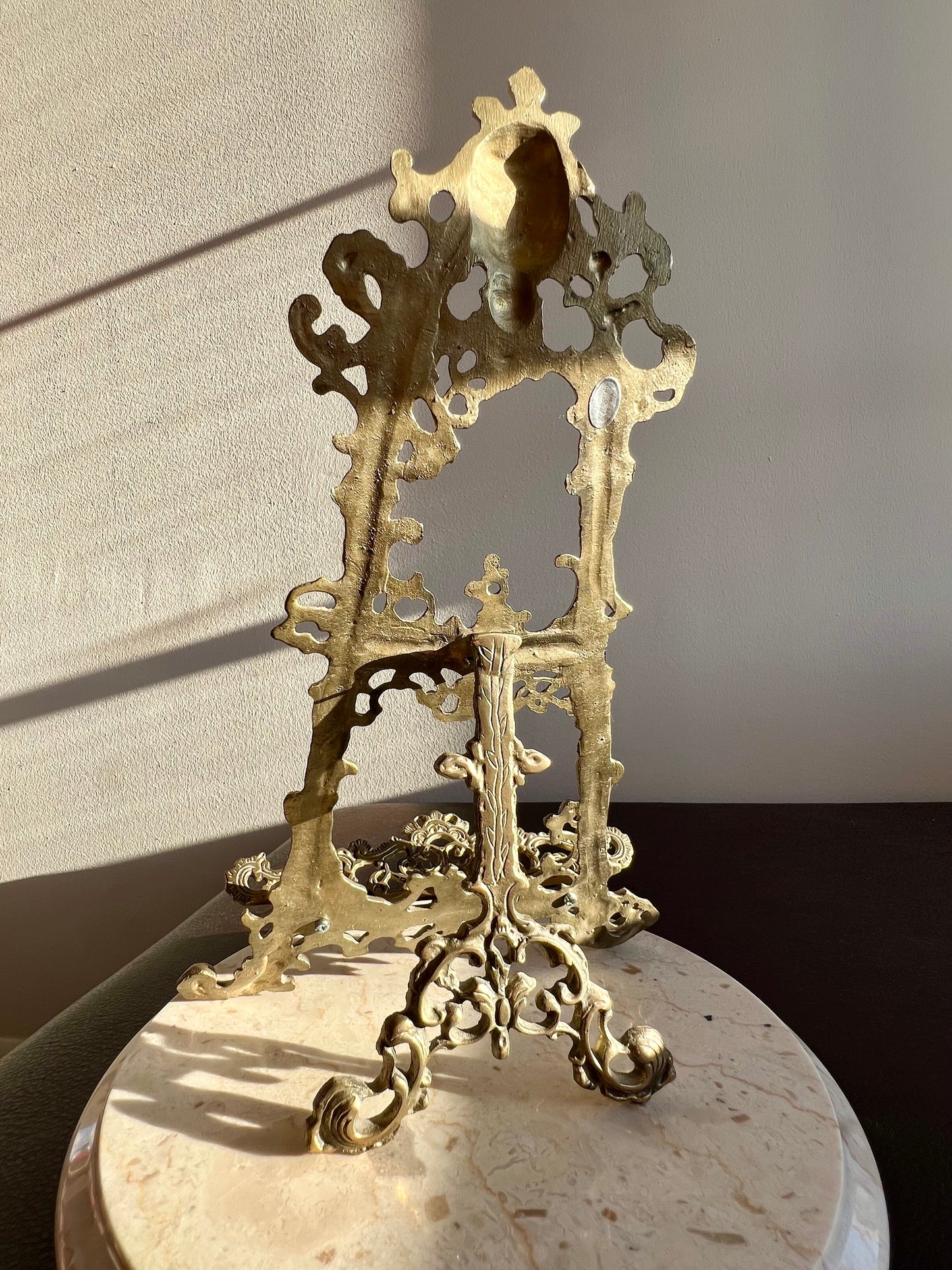 Victorian Style Ornate Brass Easel, Vintage Cookbook or Painting Holder