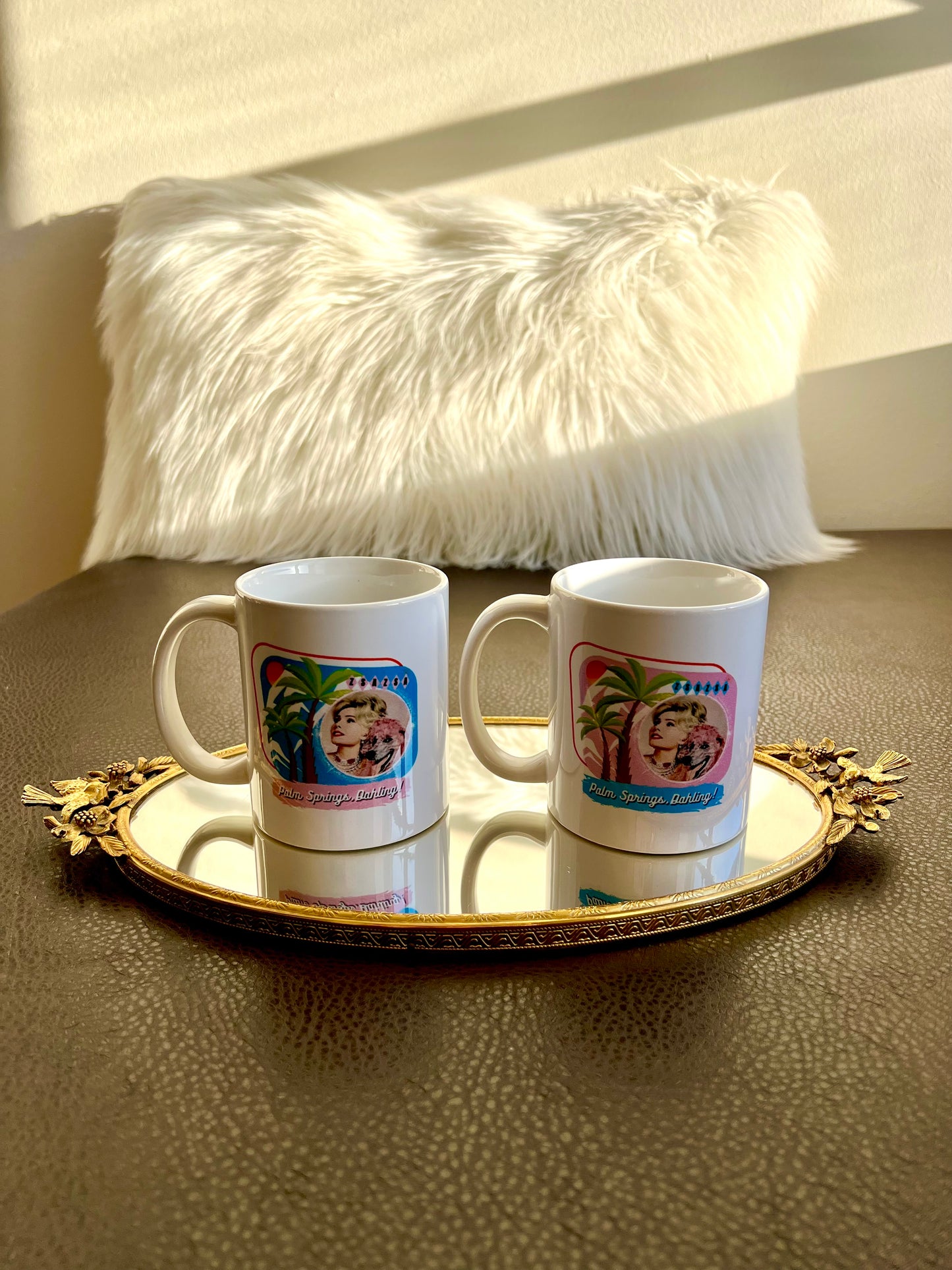 Zsa Zsa Dahling Original Unique New “Palm Springs, Dahling” Mug - Blue