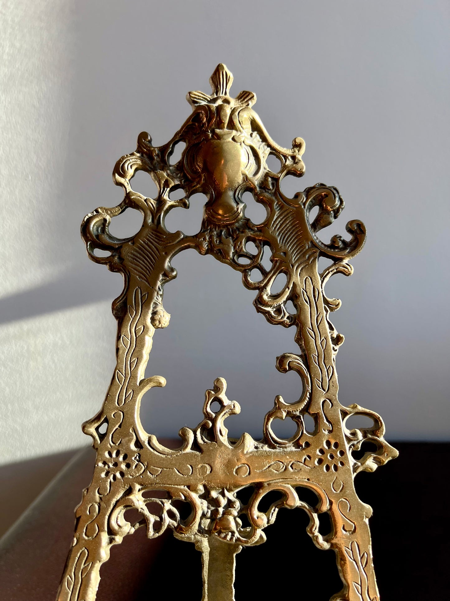 Victorian Style Ornate Brass Easel, Vintage Cookbook or Painting Holder