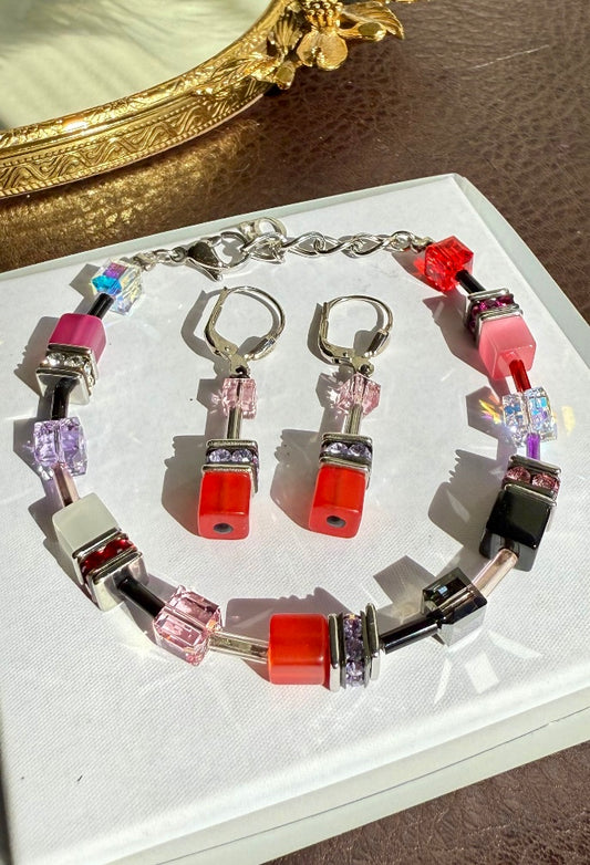 CoEur De Lion Geo Cube Red Bracelet in Original Box