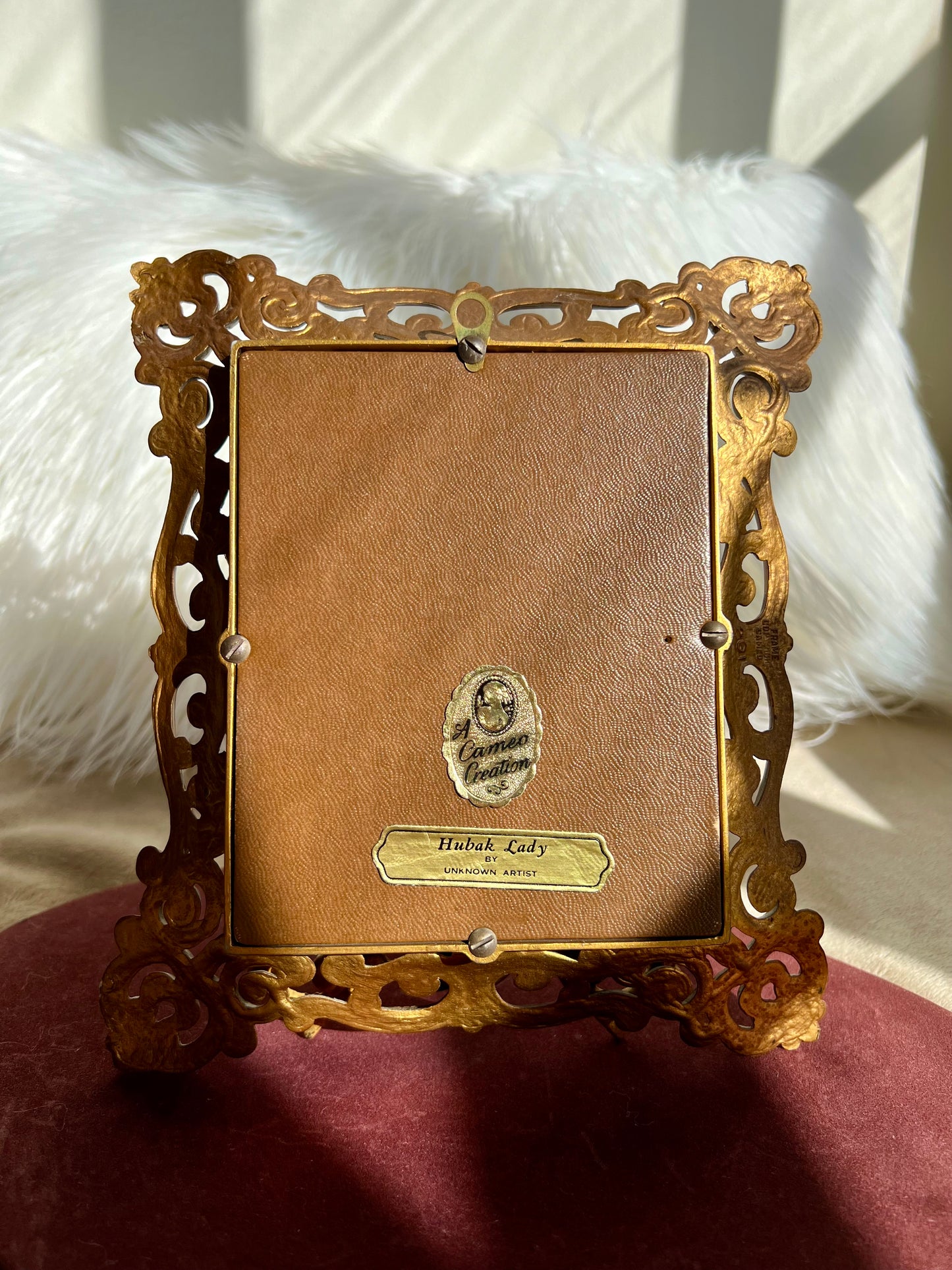 A Cameo Creation Vintage Framed Hubak Lady Girl Portrait by Unknown Artist