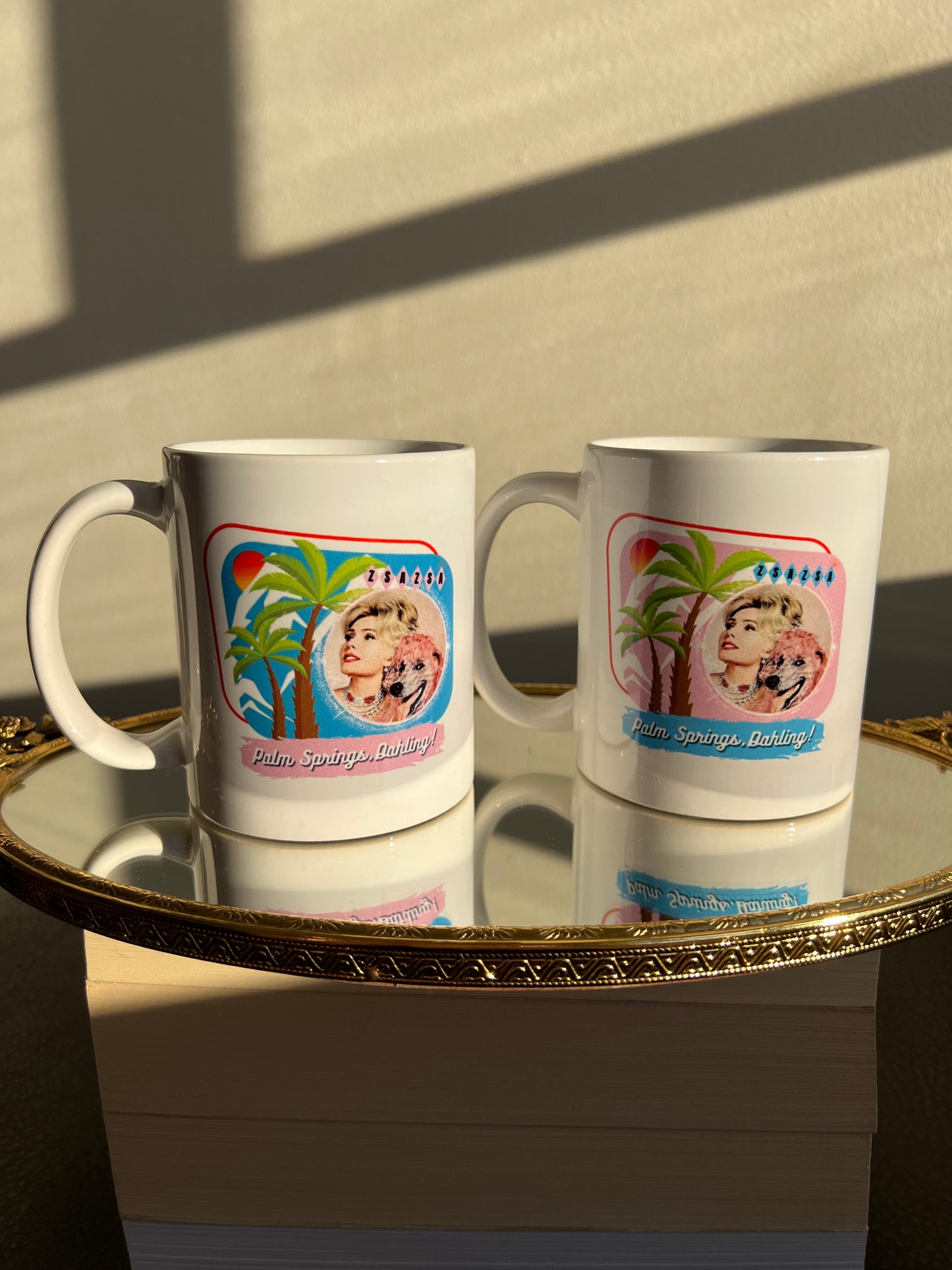 Zsa Zsa Dahling Original Unique New “Palm Springs, Dahling” Mug - Blue