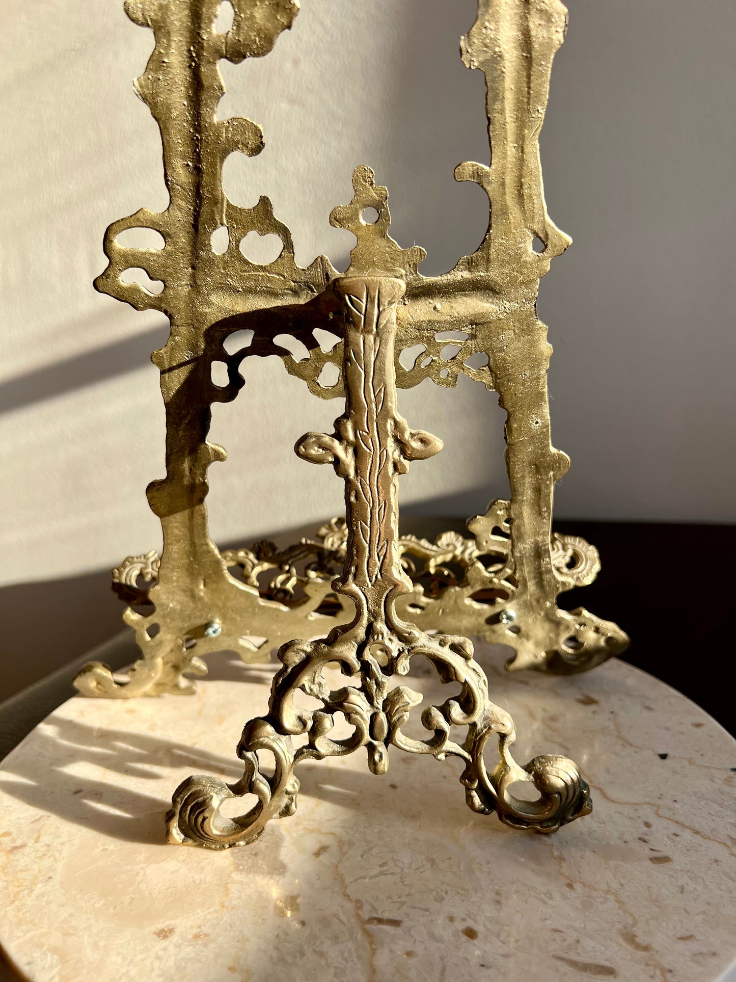 Victorian Style Ornate Brass Easel, Vintage Cookbook or Painting Holder