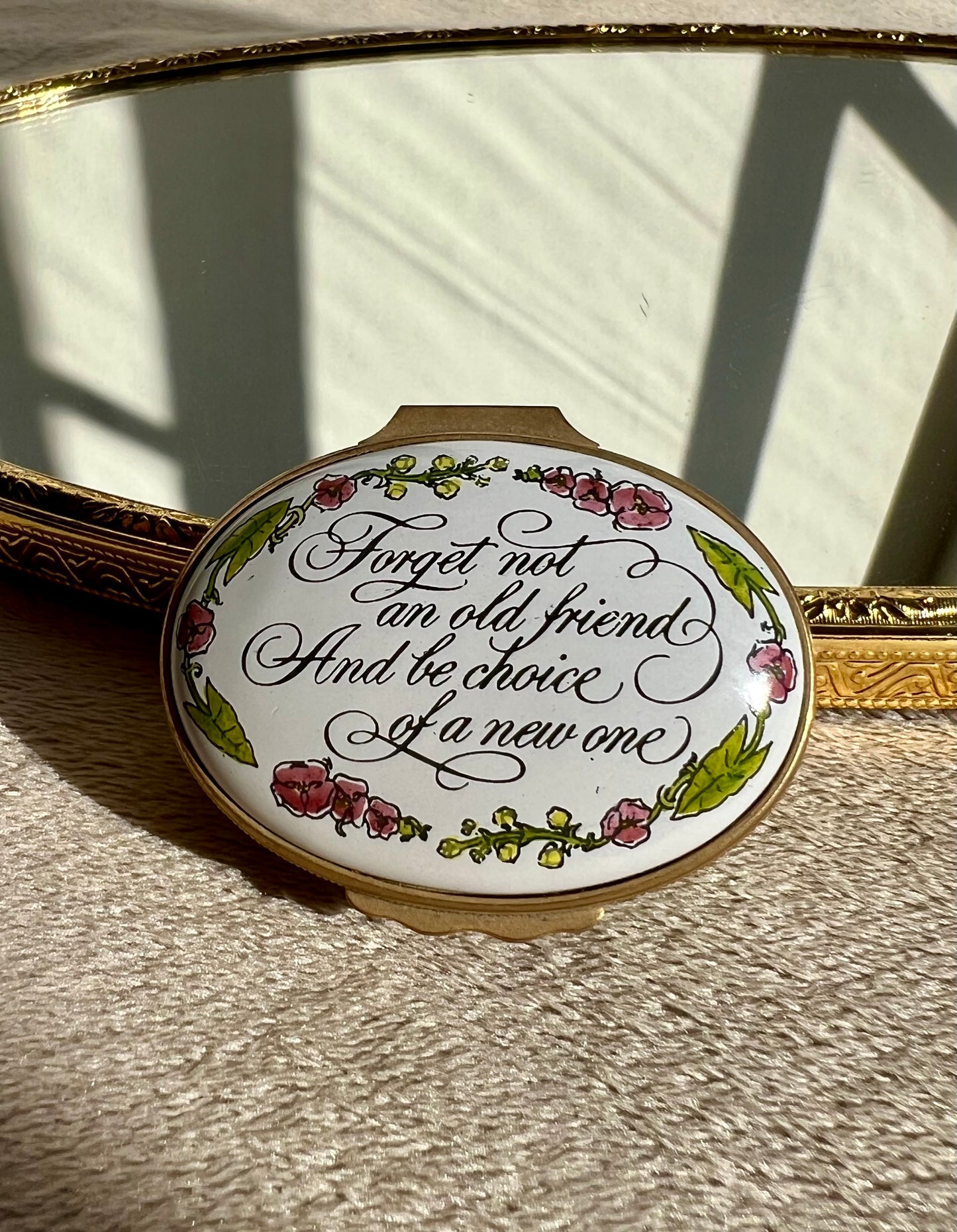 Designed by TIFFANY & Co. Halcyon Days Vintage Floral Decor Enamel Trinket Box