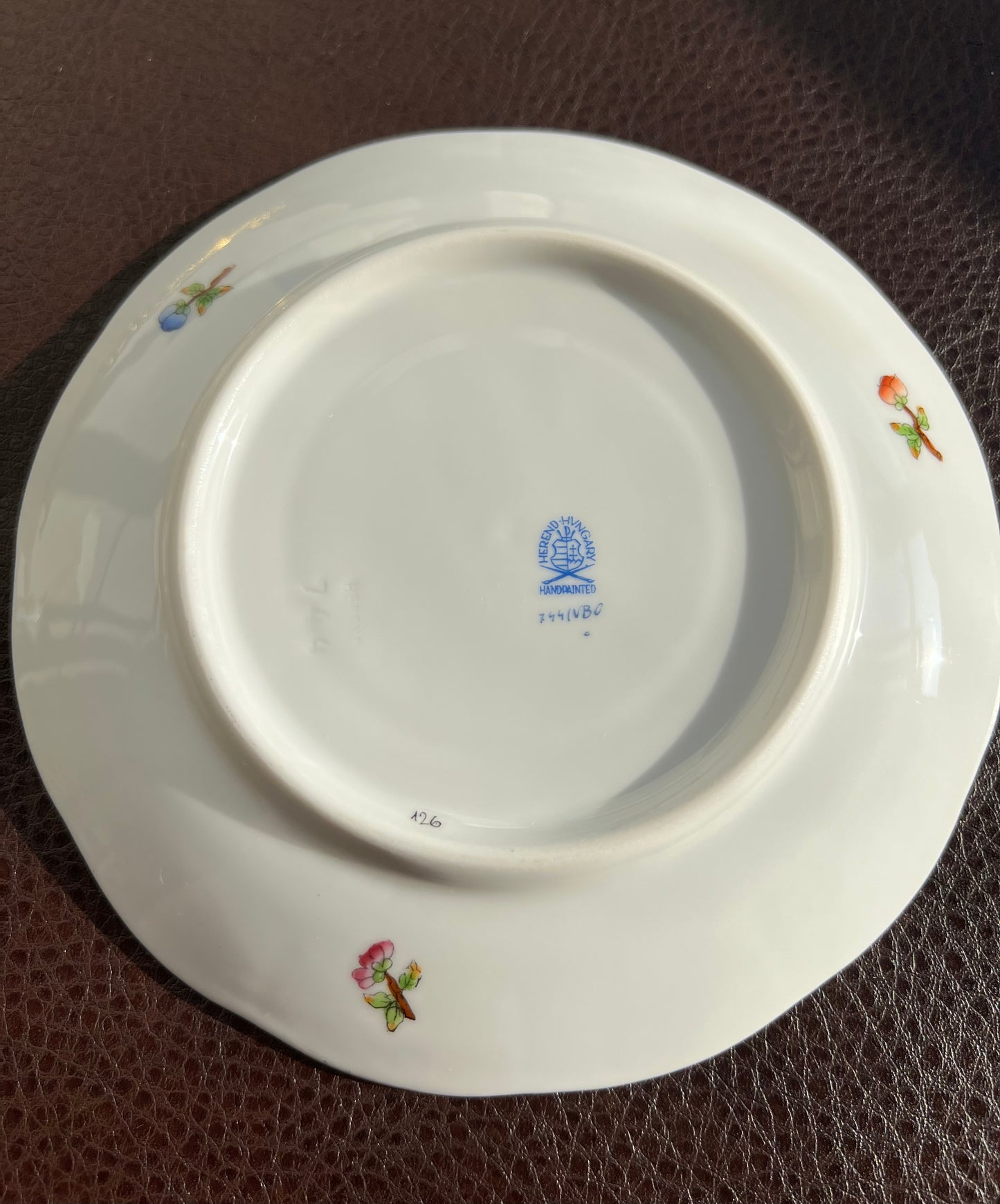 Herend Queen Victoria Vintage Butterfly and Floral Hungarian Porcelain Tea Saucer