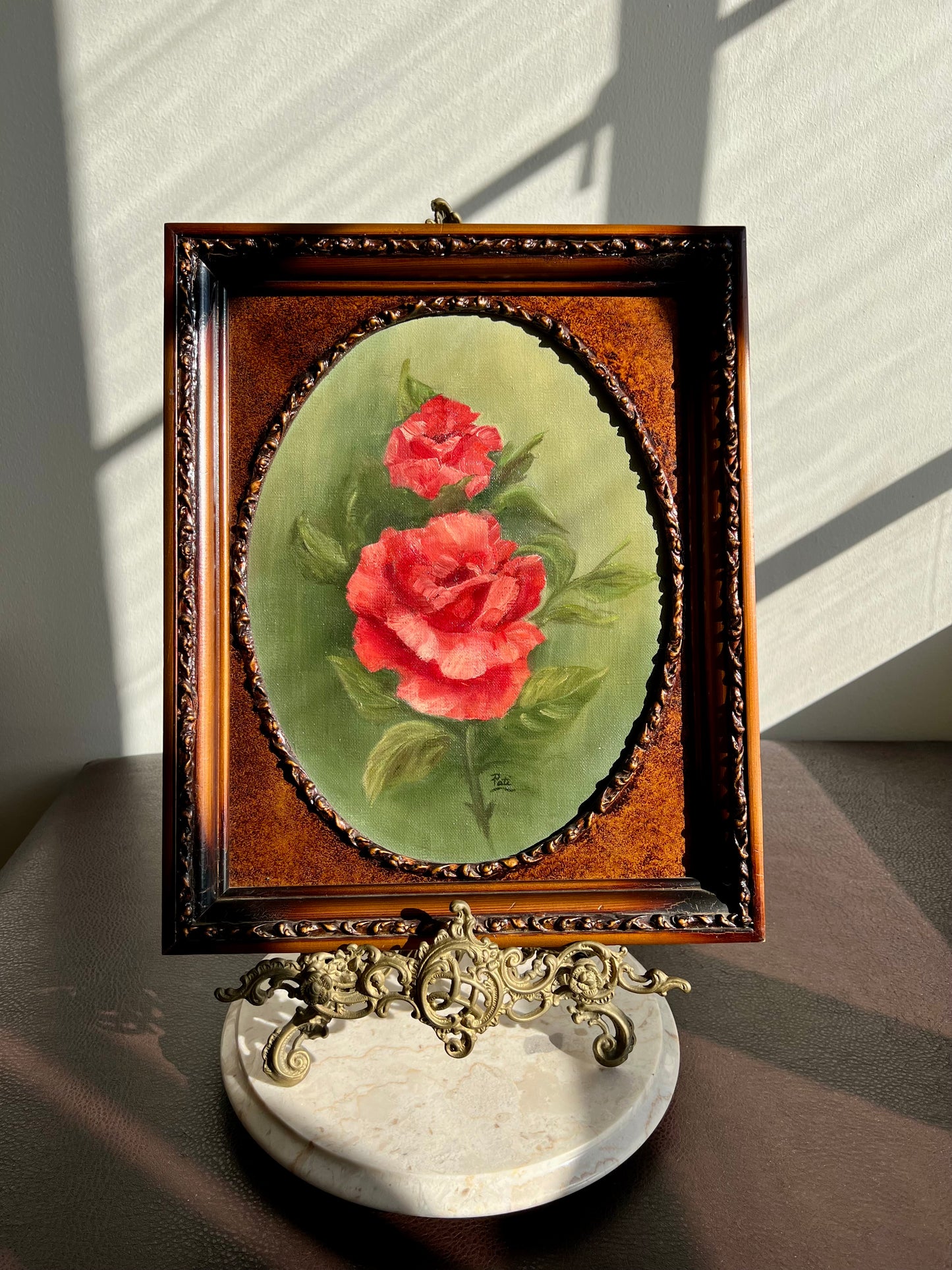 Big 21.5” Vintage Display Brass Ornate Victorian Style Easel Cookbook or Painting Holder