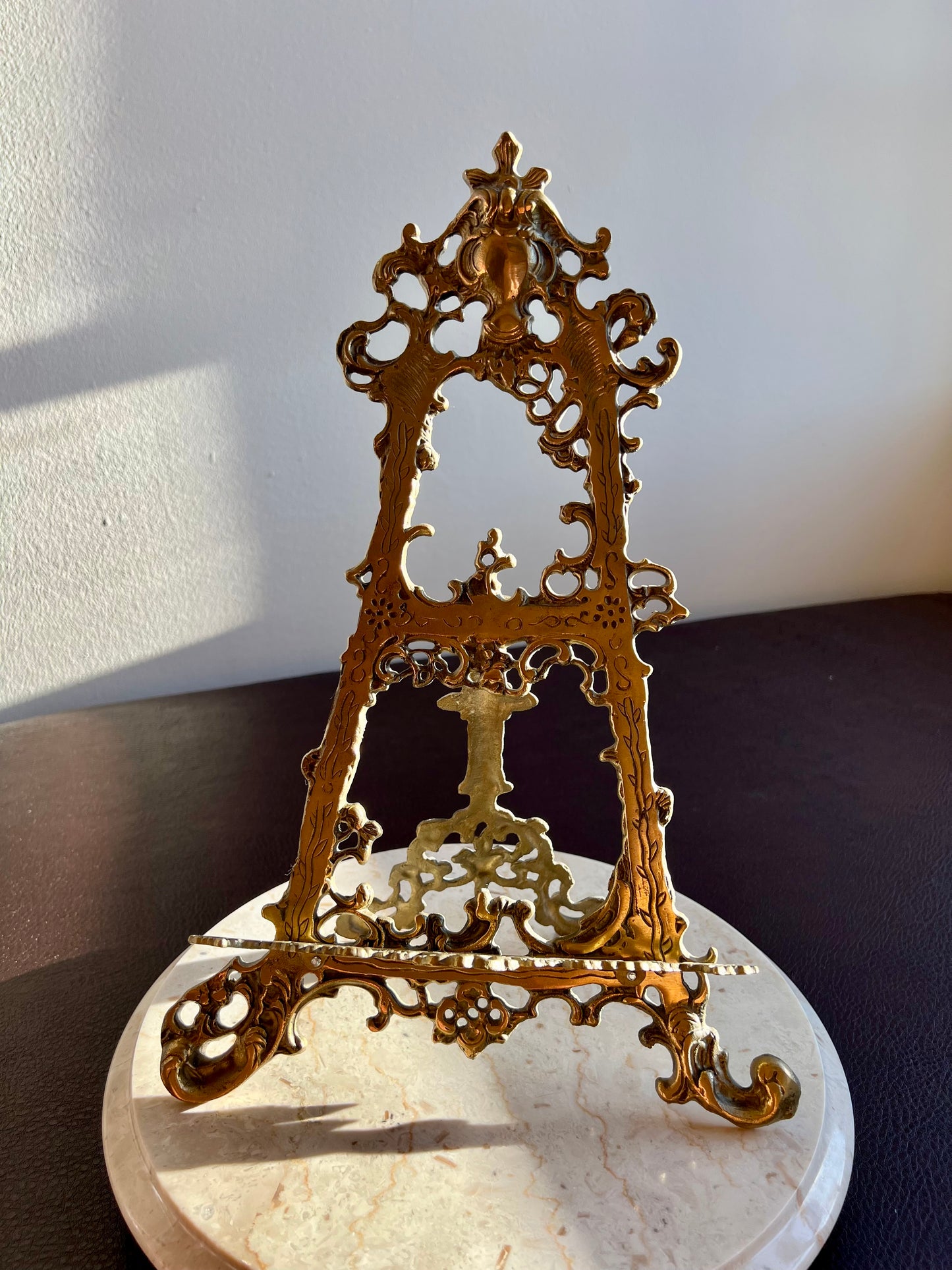 Victorian Style Ornate Brass Easel, Vintage Cookbook or Painting Holder