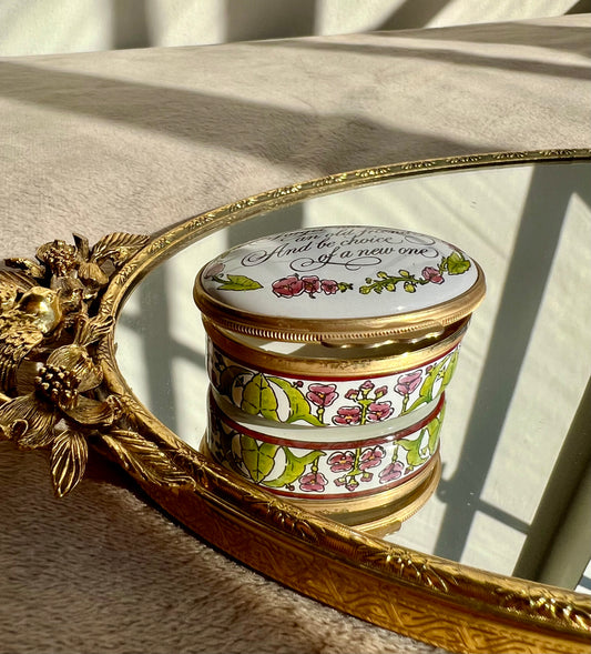 Designed by TIFFANY & Co. Halcyon Days Vintage Floral Decor Enamel Trinket Box