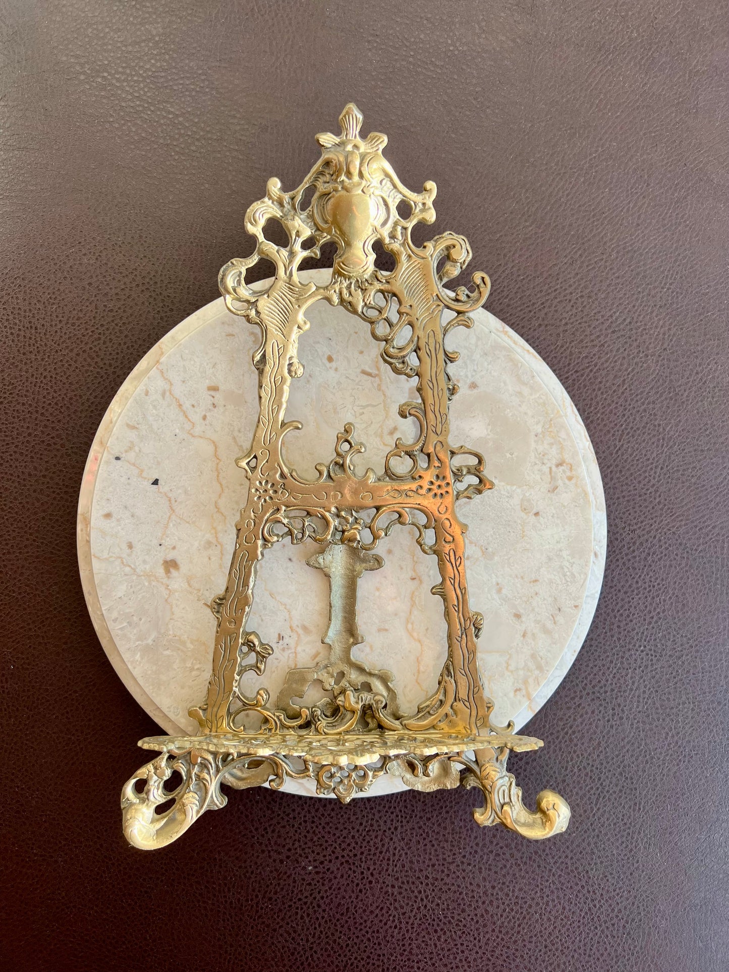 Victorian Style Ornate Brass Easel, Vintage Cookbook or Painting Holder