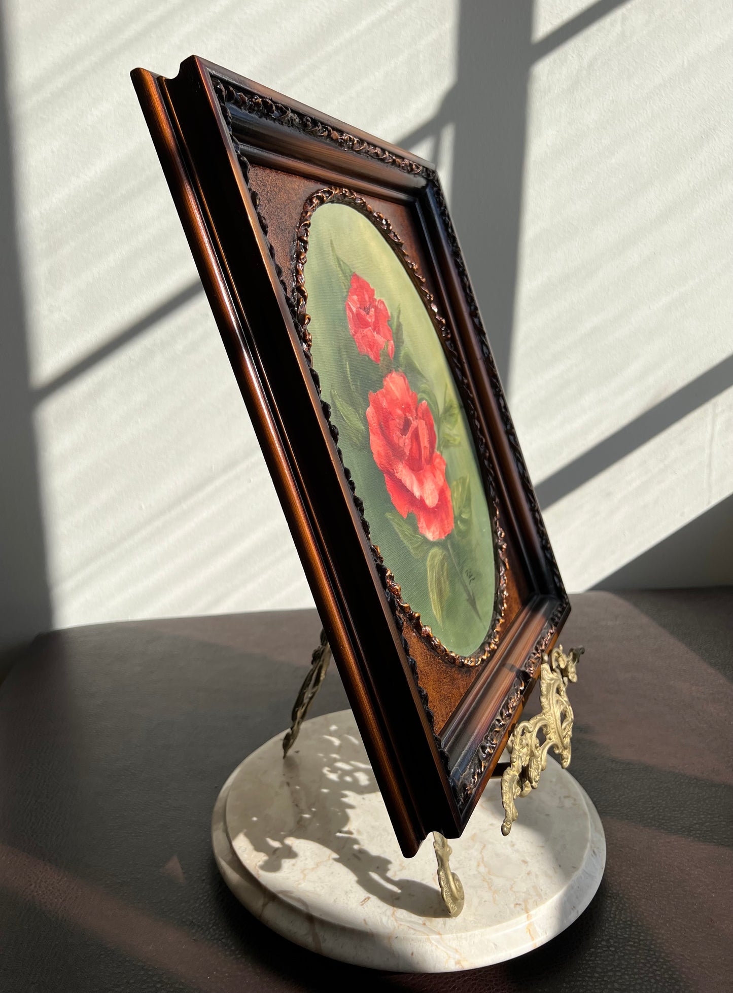 Big 21.5” Vintage Display Brass Ornate Victorian Style Easel Cookbook or Painting Holder