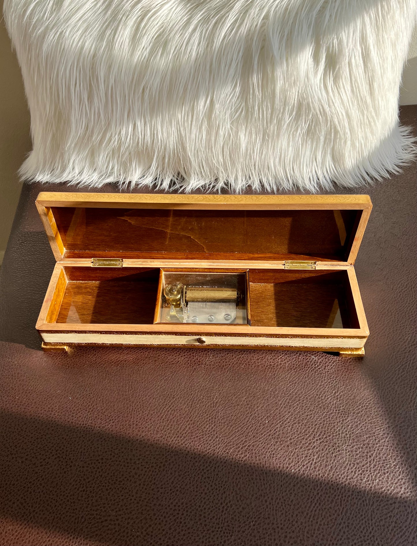 REUGE Sainte Croix Swiss Vintage Wooden Big Florentine Music Box, Numbered - It Plays the Song “Lullaby” by Wolfgang Amadeus Mozart
