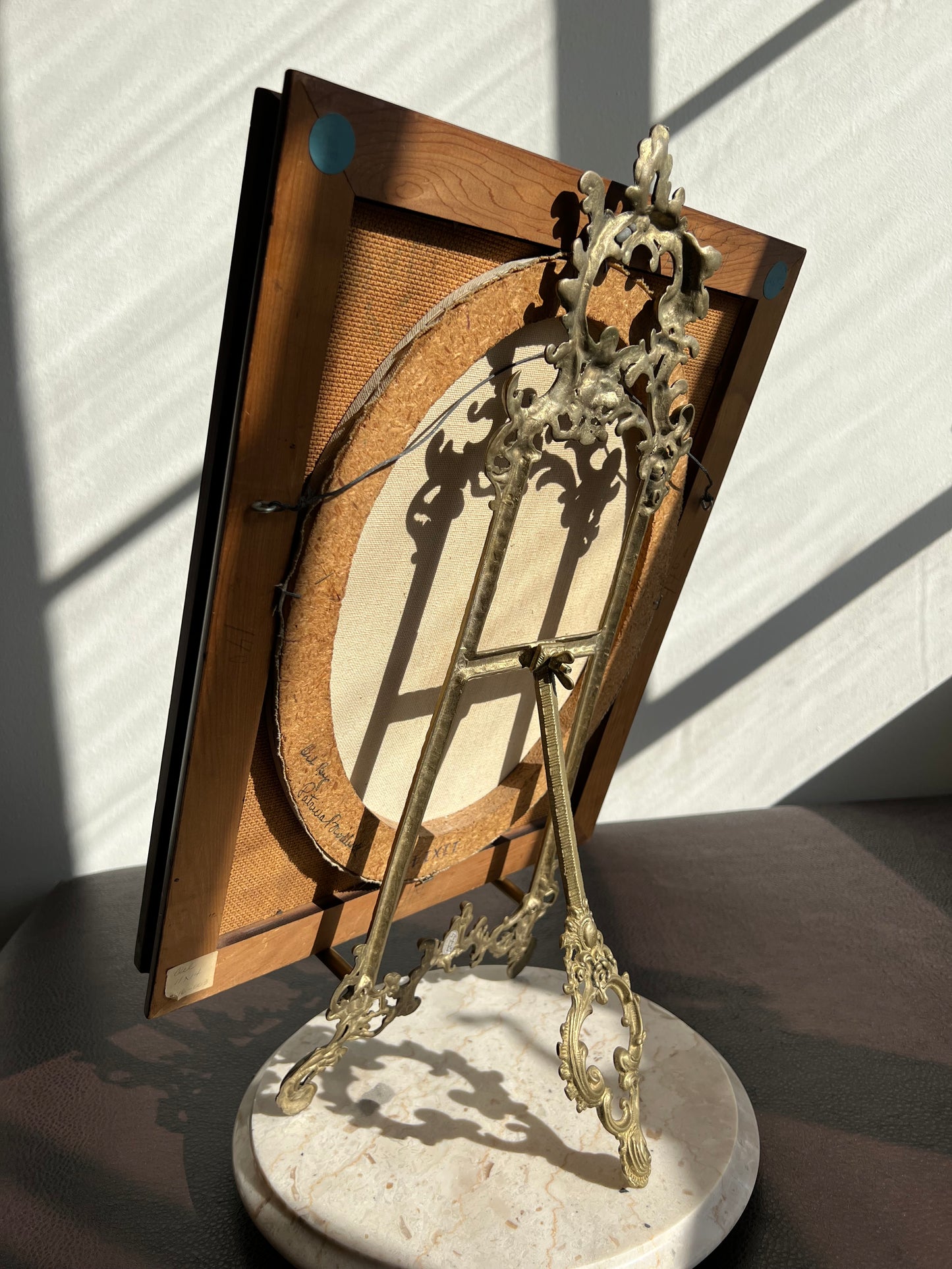 Big 21.5” Vintage Display Brass Ornate Victorian Style Easel Cookbook or Painting Holder