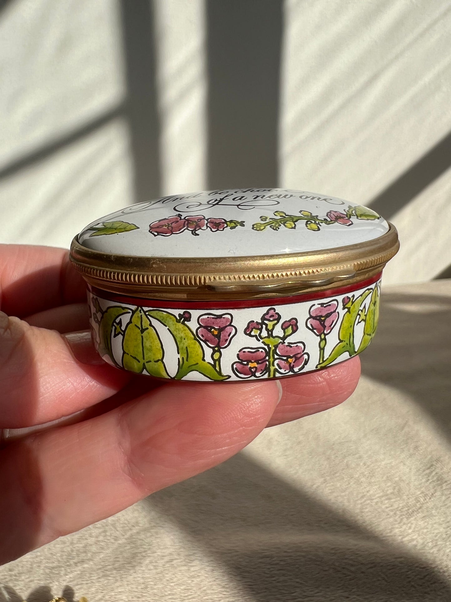 Designed by TIFFANY & Co. Halcyon Days Vintage Floral Decor Enamel Trinket Box