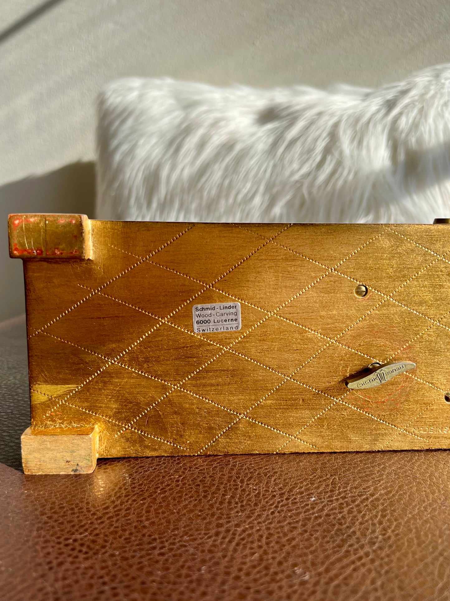 REUGE Sainte Croix Swiss Vintage Wooden Big Florentine Music Box, Numbered - It Plays the Song “Lullaby” by Wolfgang Amadeus Mozart