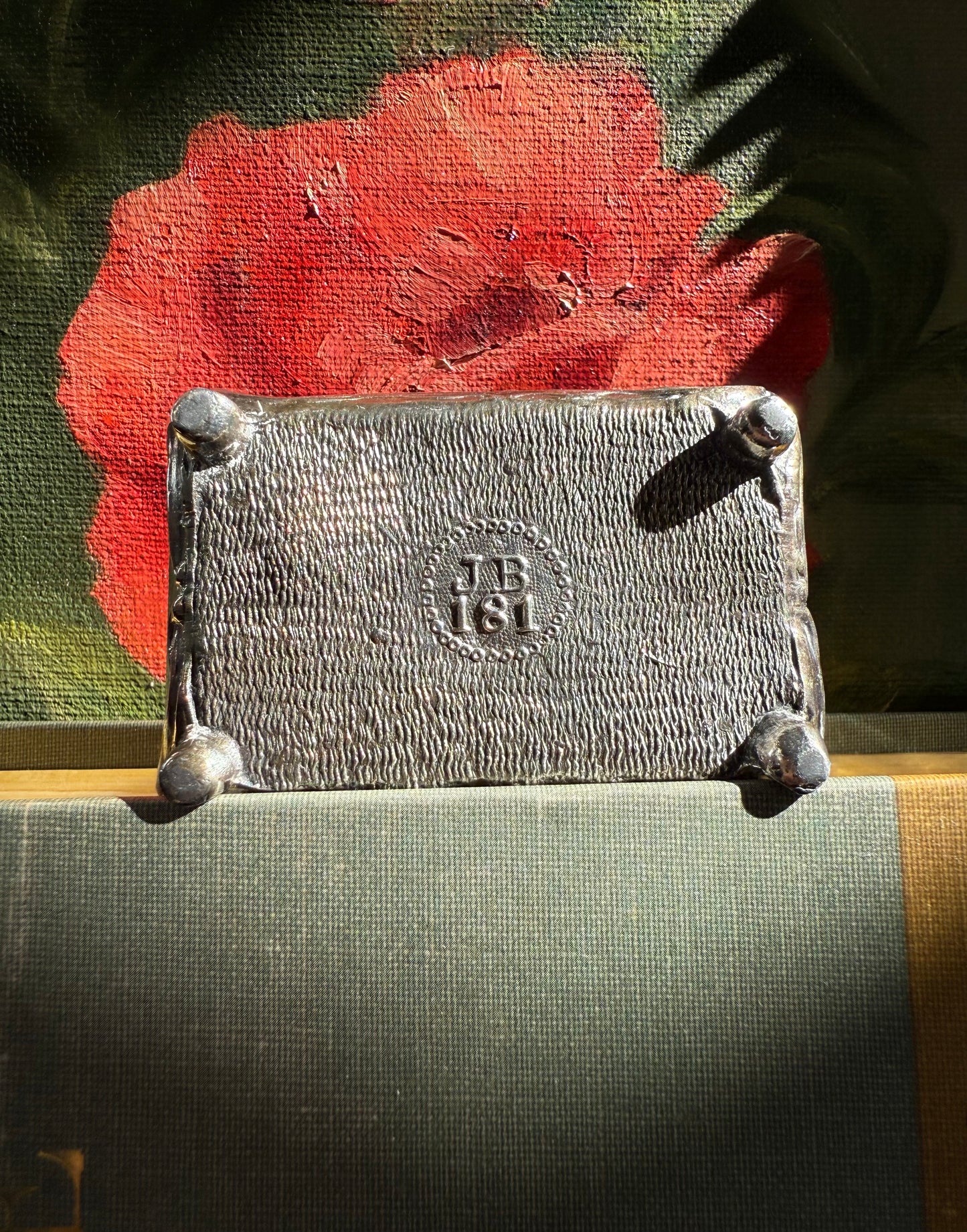 Antique Art Nouveau Metal Floral Casket Jewelry Box, from Early 20th Century, Made by Jennings Brothers (JB 181)