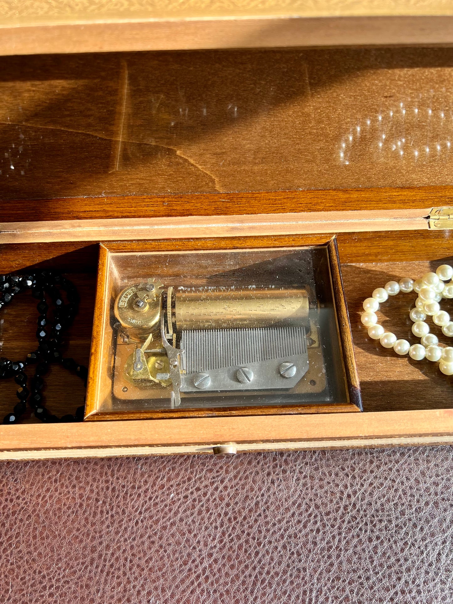 REUGE Sainte Croix Swiss Vintage Wooden Big Florentine Music Box, Numbered - It Plays the Song “Lullaby” by Wolfgang Amadeus Mozart