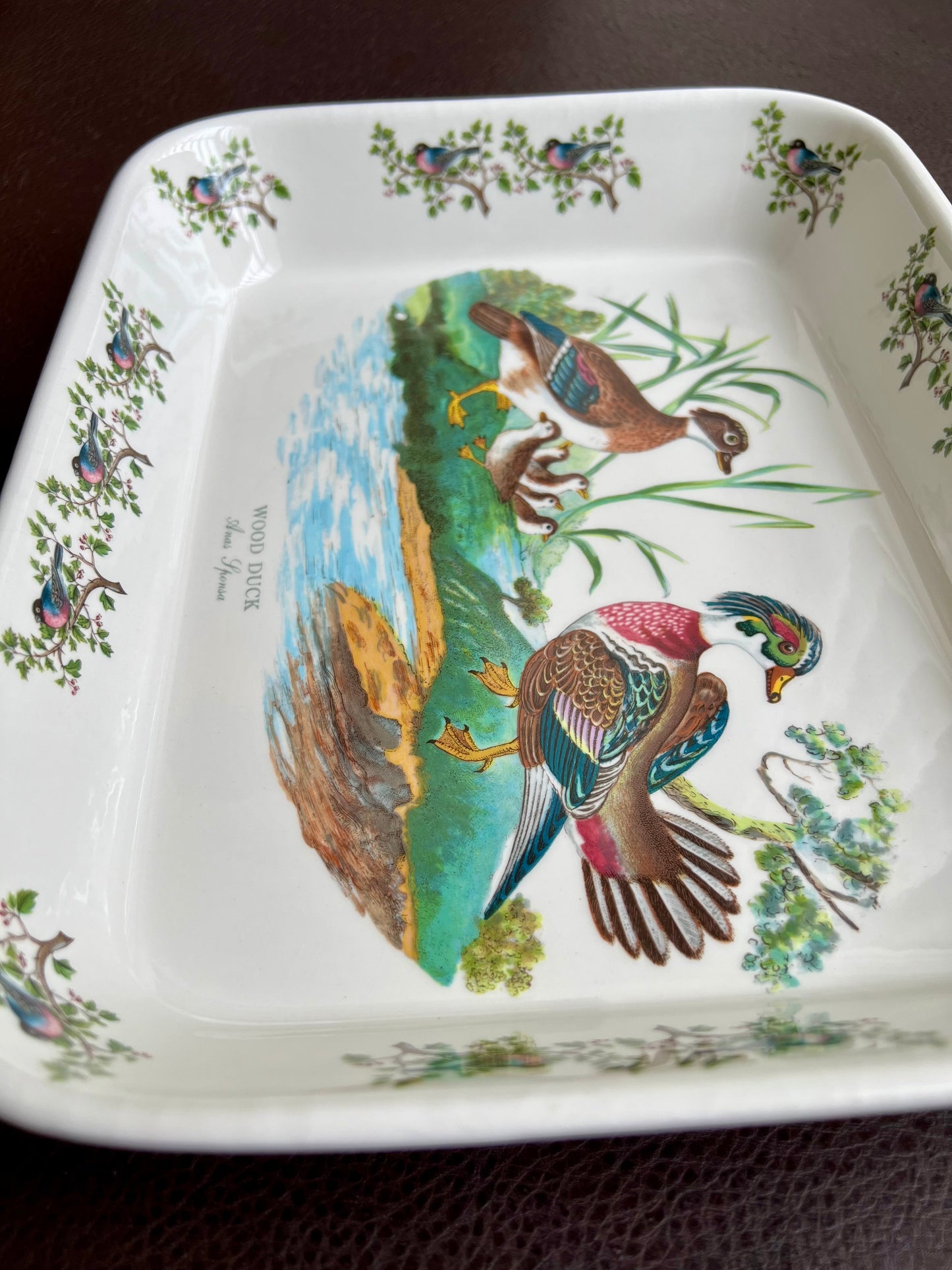 Portmeirion Pottery Birds Of Britain "Wood Duck" Vintage Baking Dish, Made in England