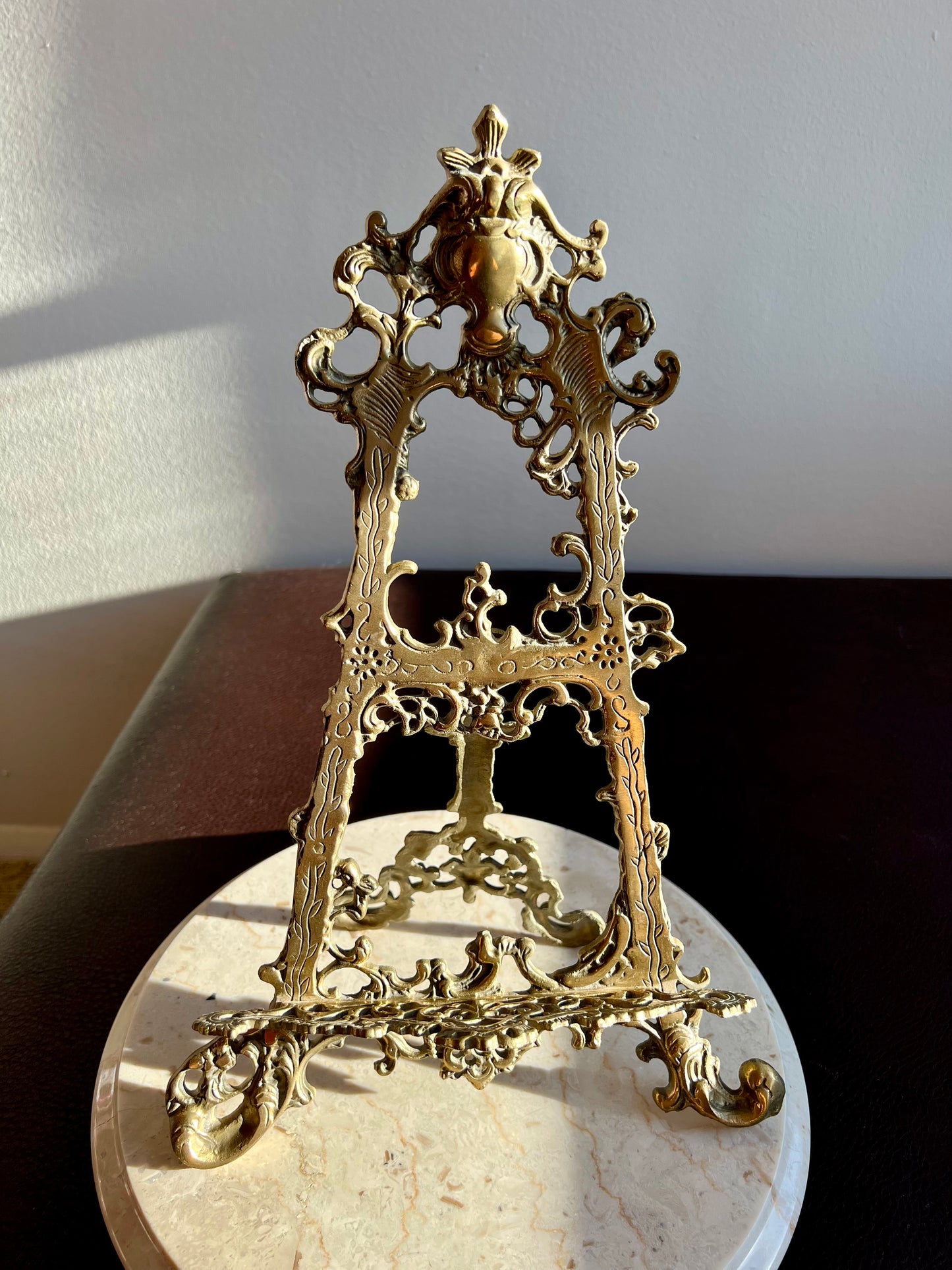 Victorian Style Ornate Brass Easel, Vintage Cookbook or Painting Holder