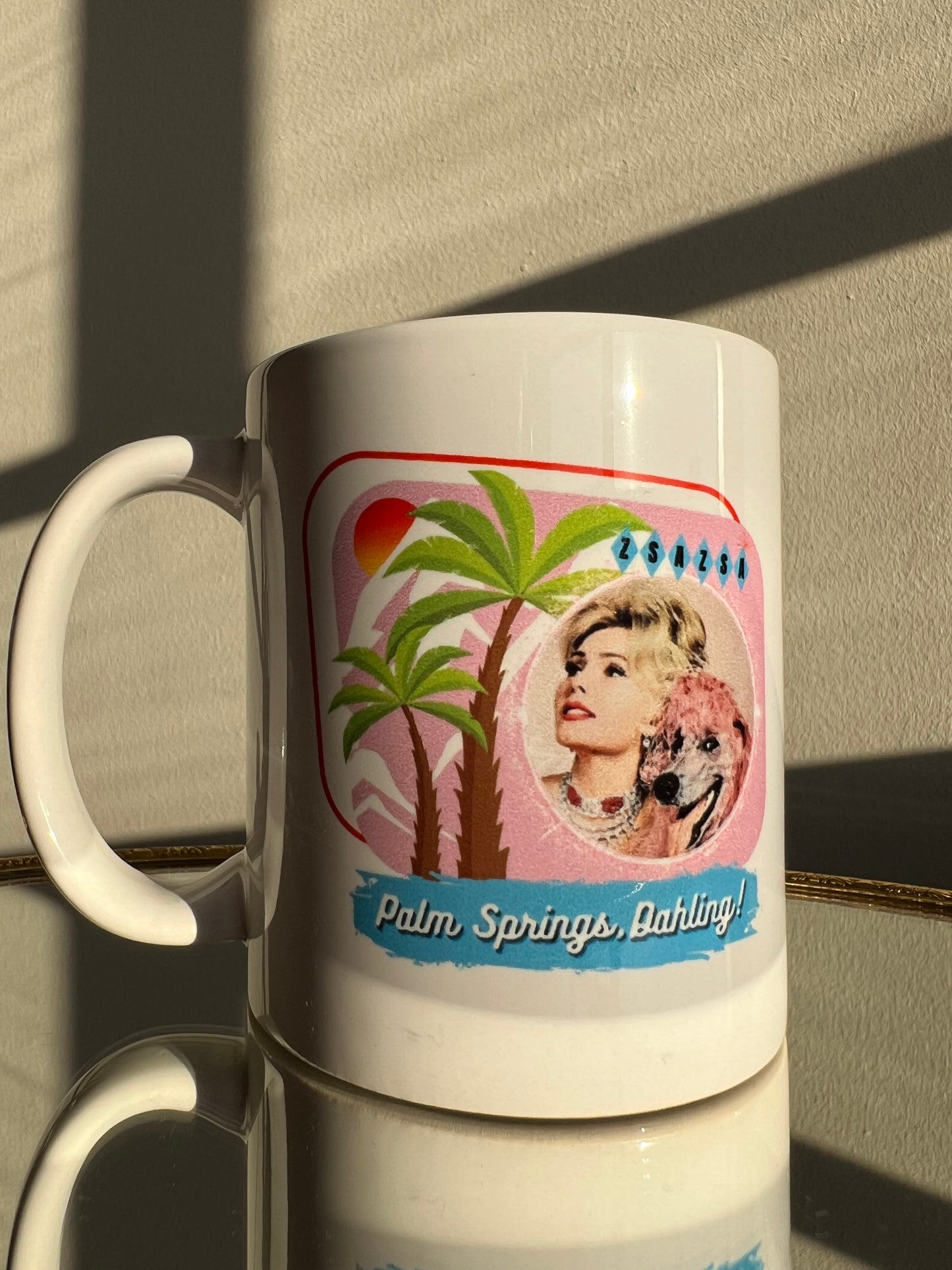 Zsa Zsa Dahling Original Unique New “Palm Springs, Dahling” Mug - Pink