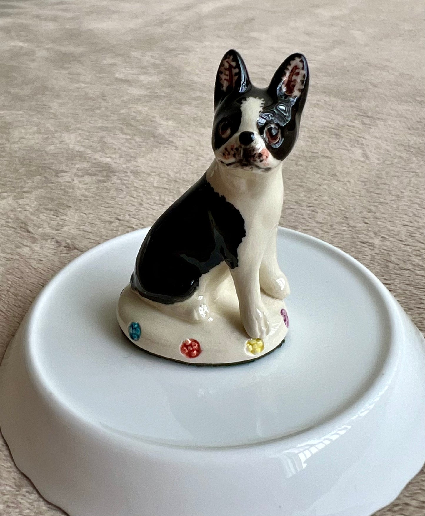 Vintage Boston Terrier Porcelain Figure