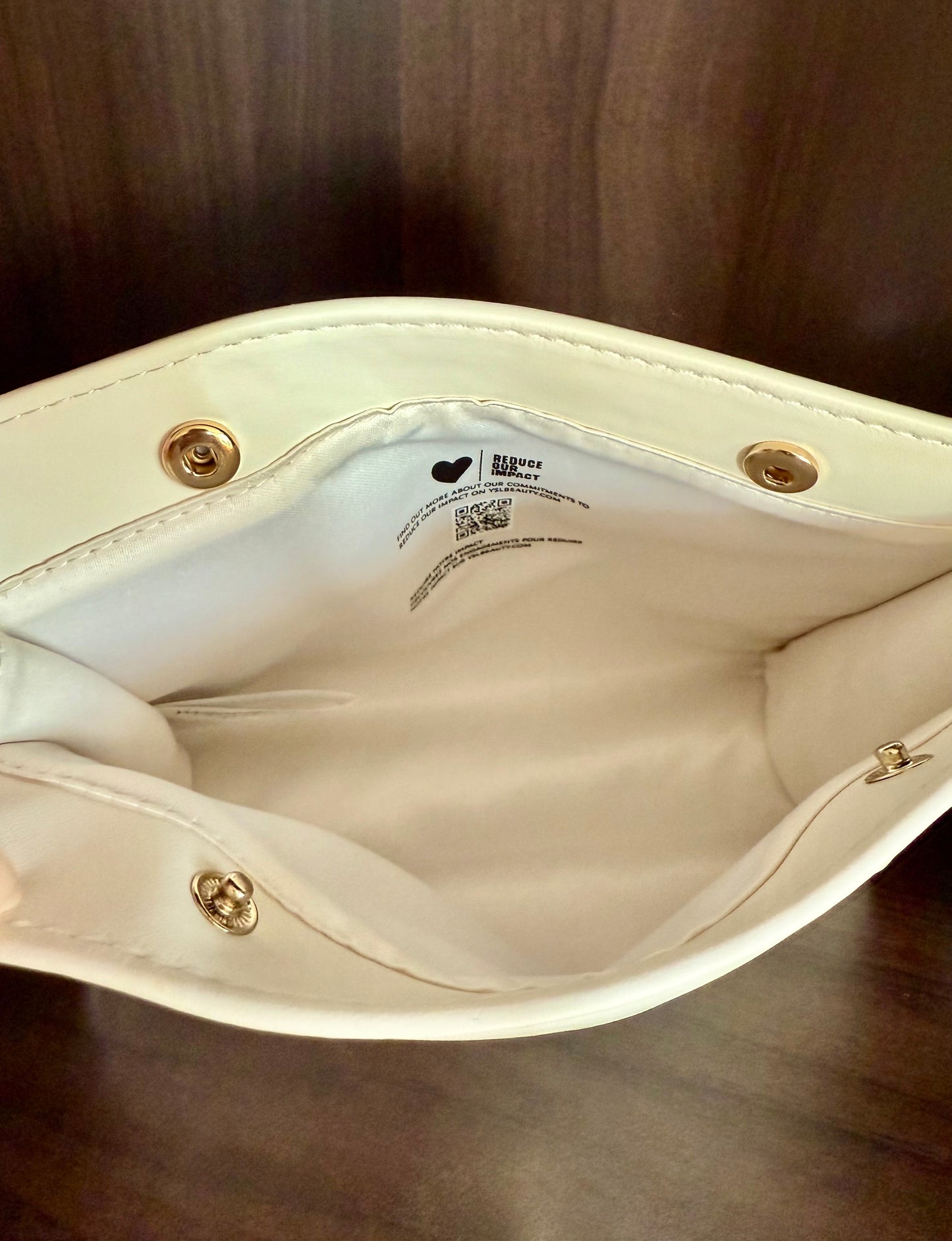 Yves Saint Laurent YSL White Makeup Bag with LIBRE Perfumed Body Balm, New - Never Used