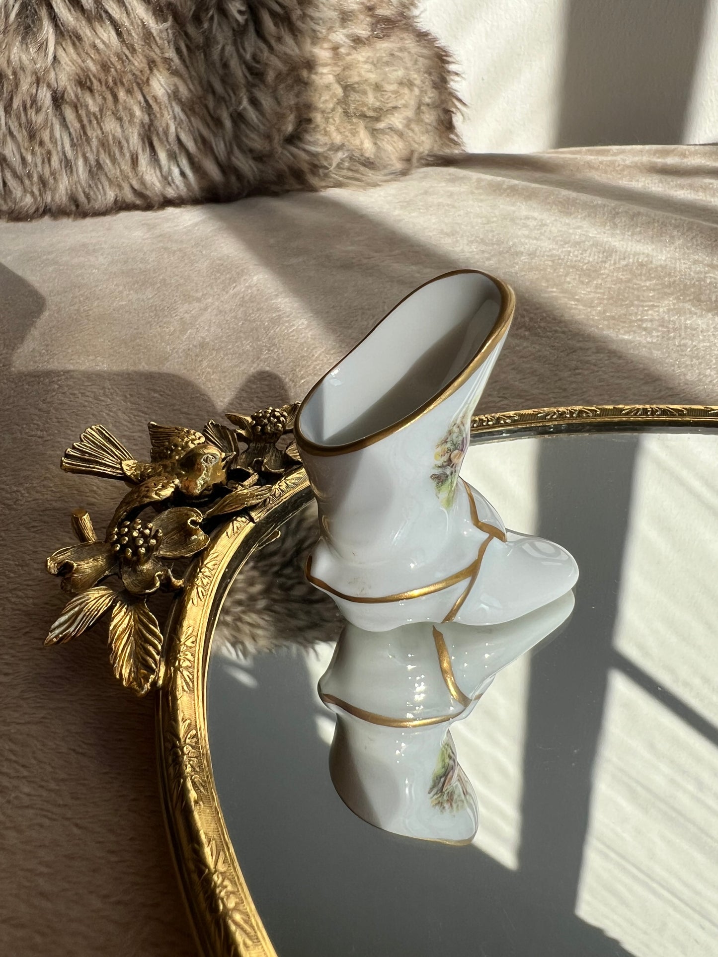 Miniature Limoges Porcelain Boot Souvenir