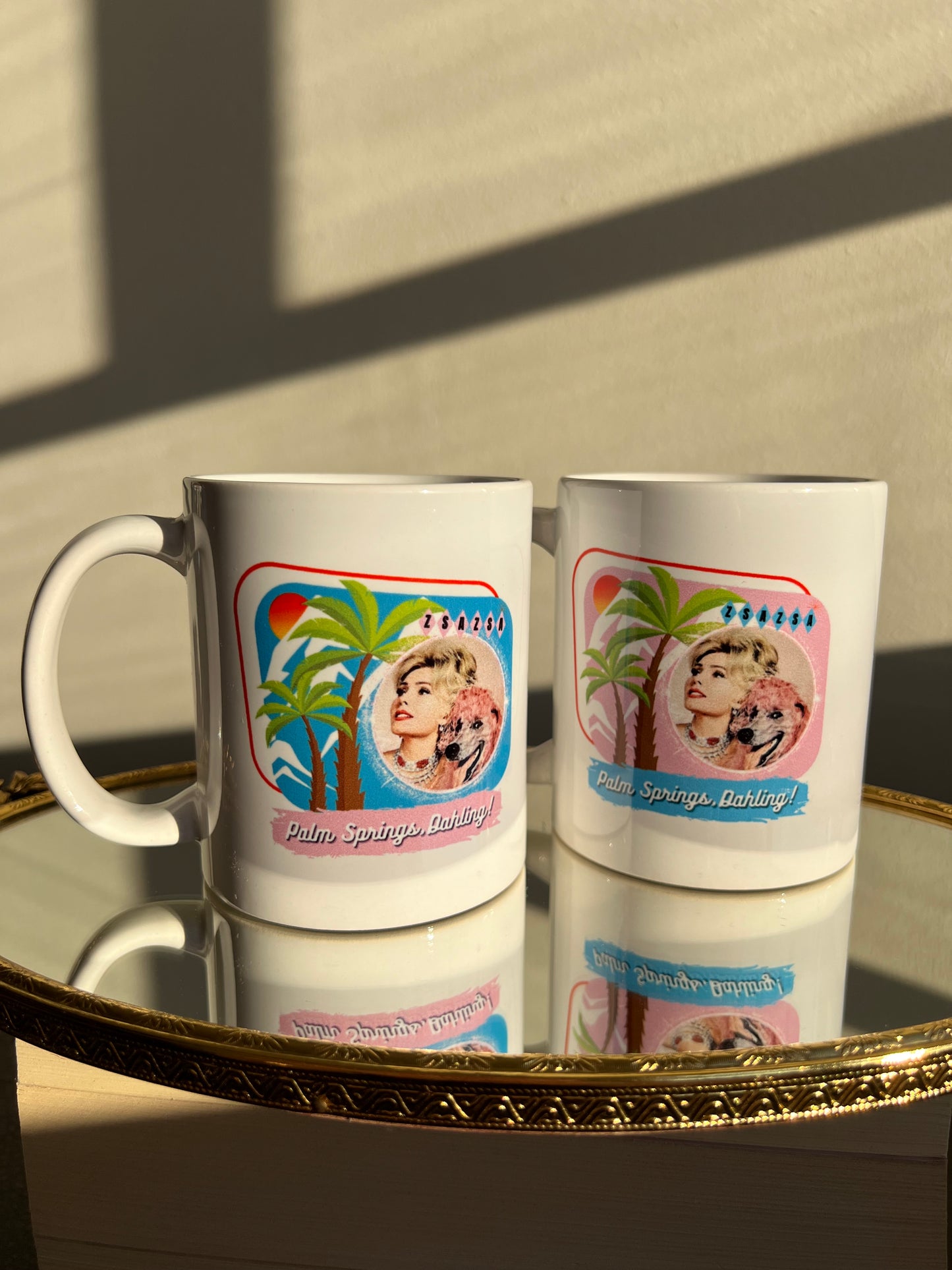 Zsa Zsa Dahling Original Unique New “Palm Springs, Dahling” Mug - Blue