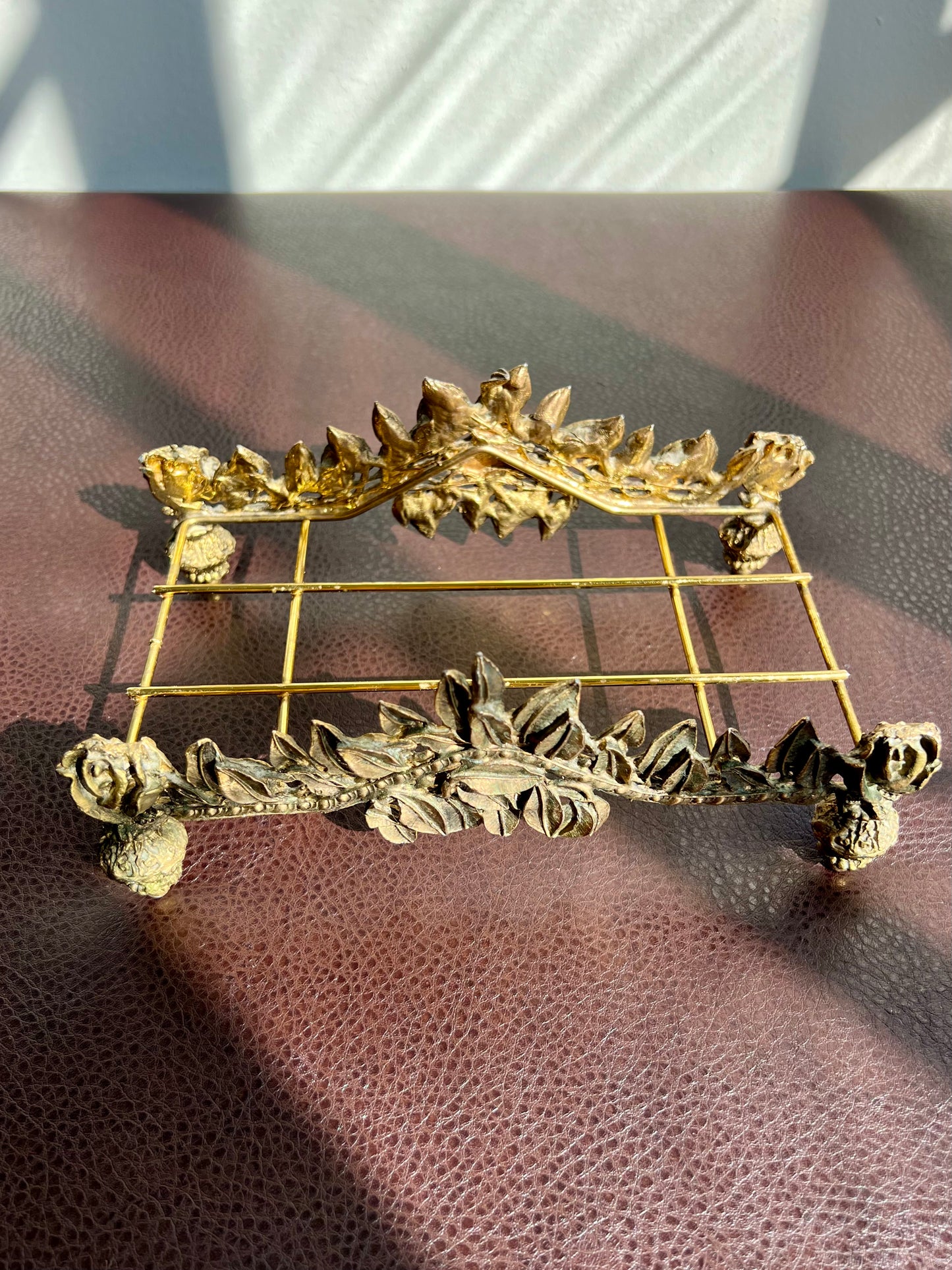 Gold-Plated Brass Metal Towel, Napkin holder, Vintage /Antique Bathroom or Kitchen Decoration