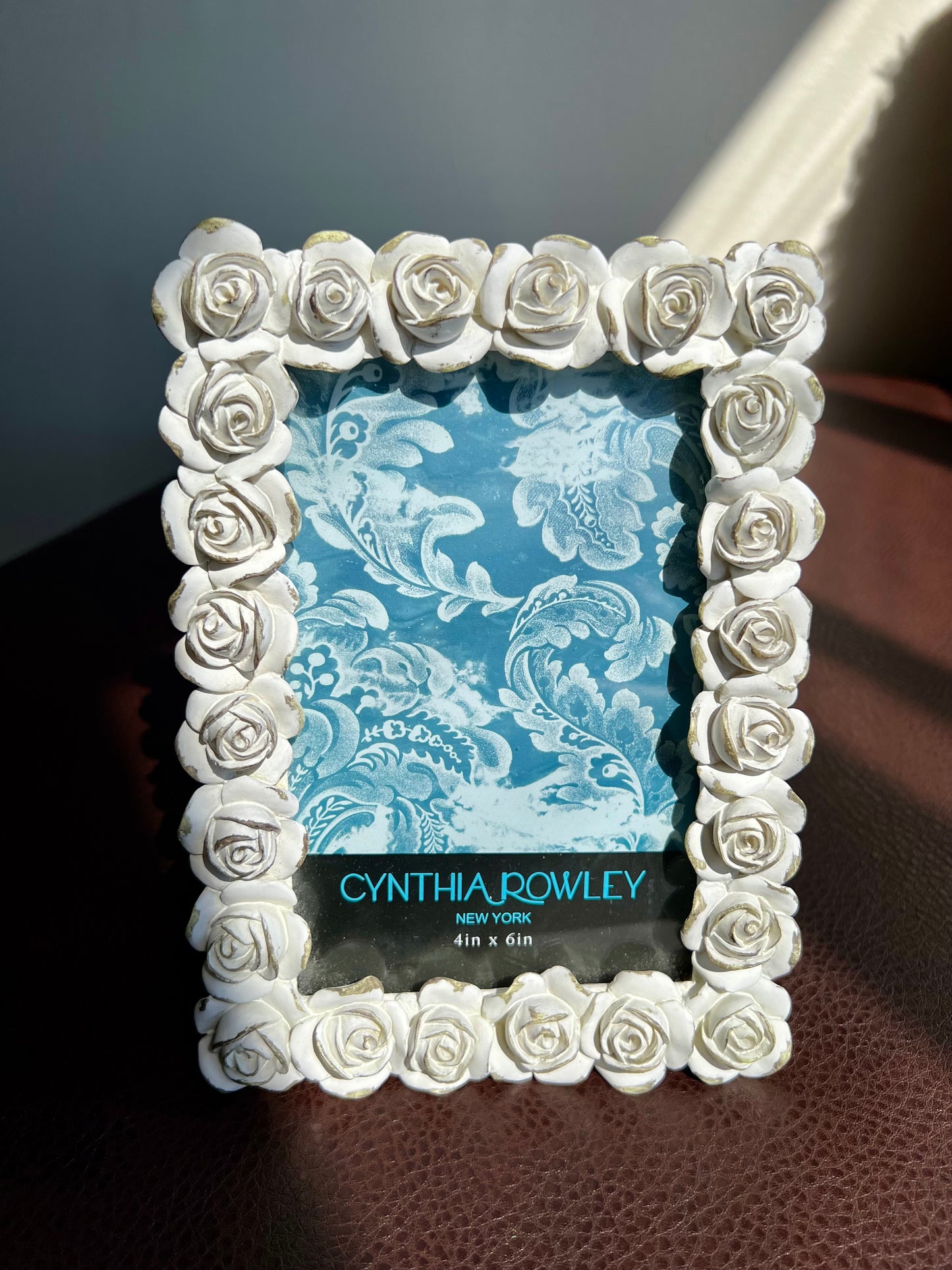 Cynthia Rowley New York White Roses Vintage Photo Frame