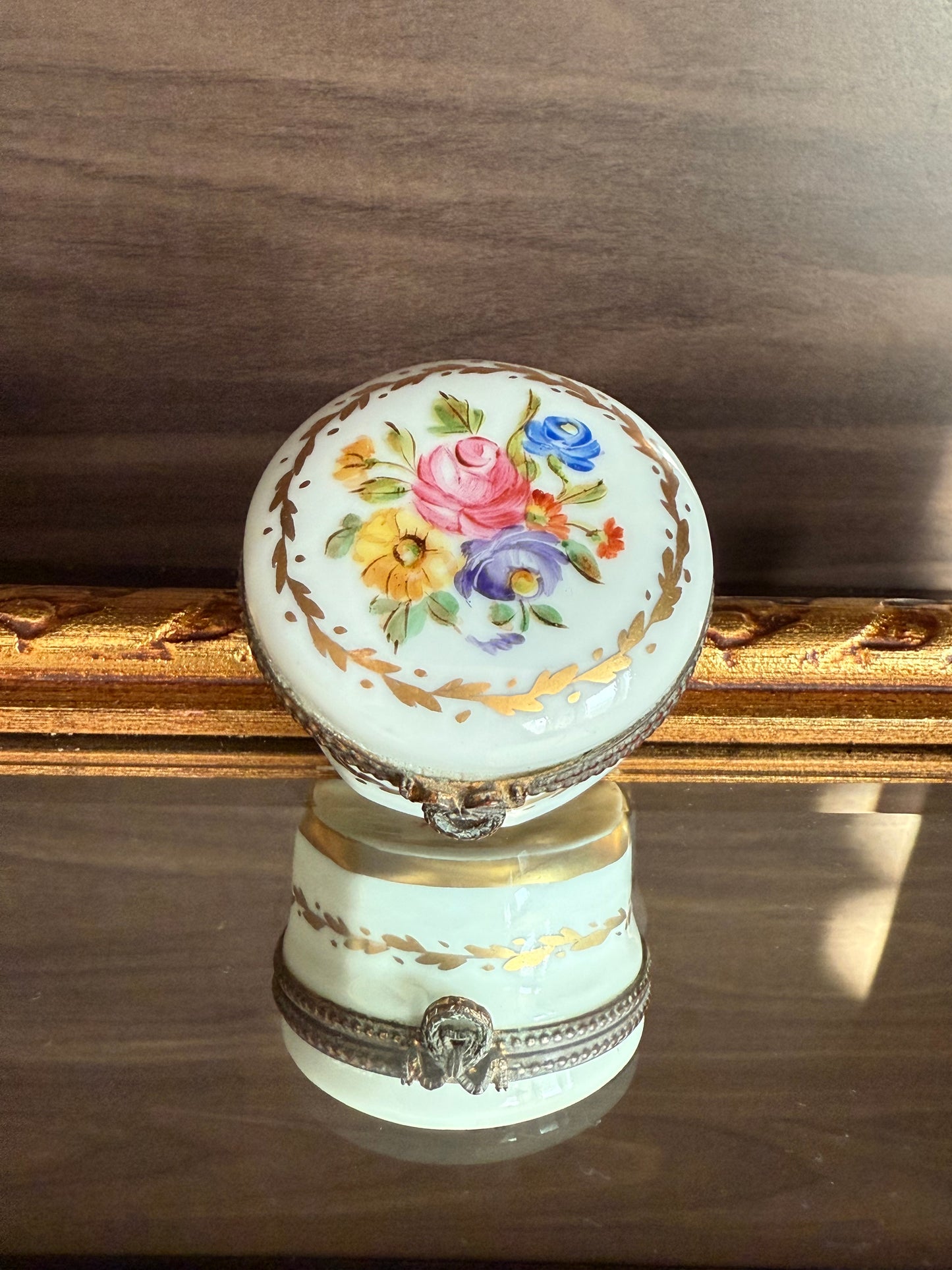 Antique Handmade and Hand-Painted Paris 1854 Porcelain Jewelry Box or Ring Holder - Made in France