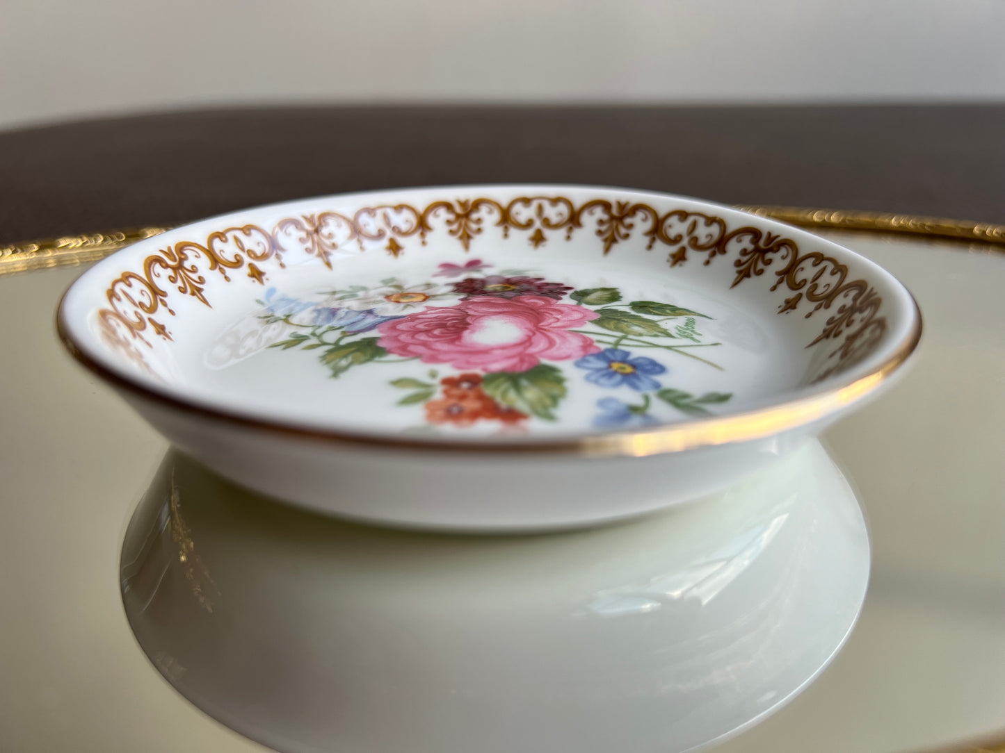 Crown Staffordshire floral design small ceramics pin tray