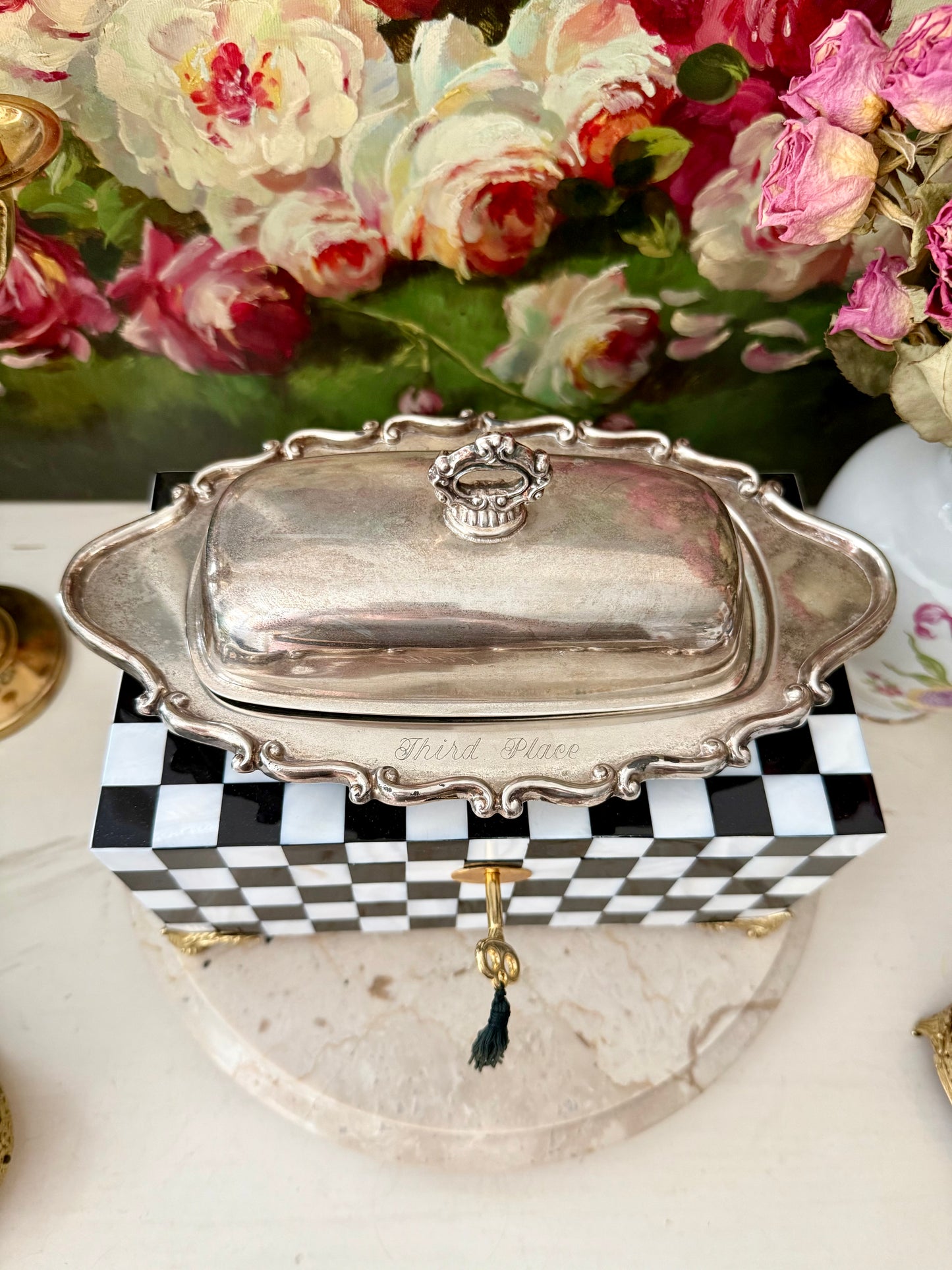 F.B. Rogers Silver Co., Vintage Silver Plate Lidded Butter Dish from the 1960s - Made in USA