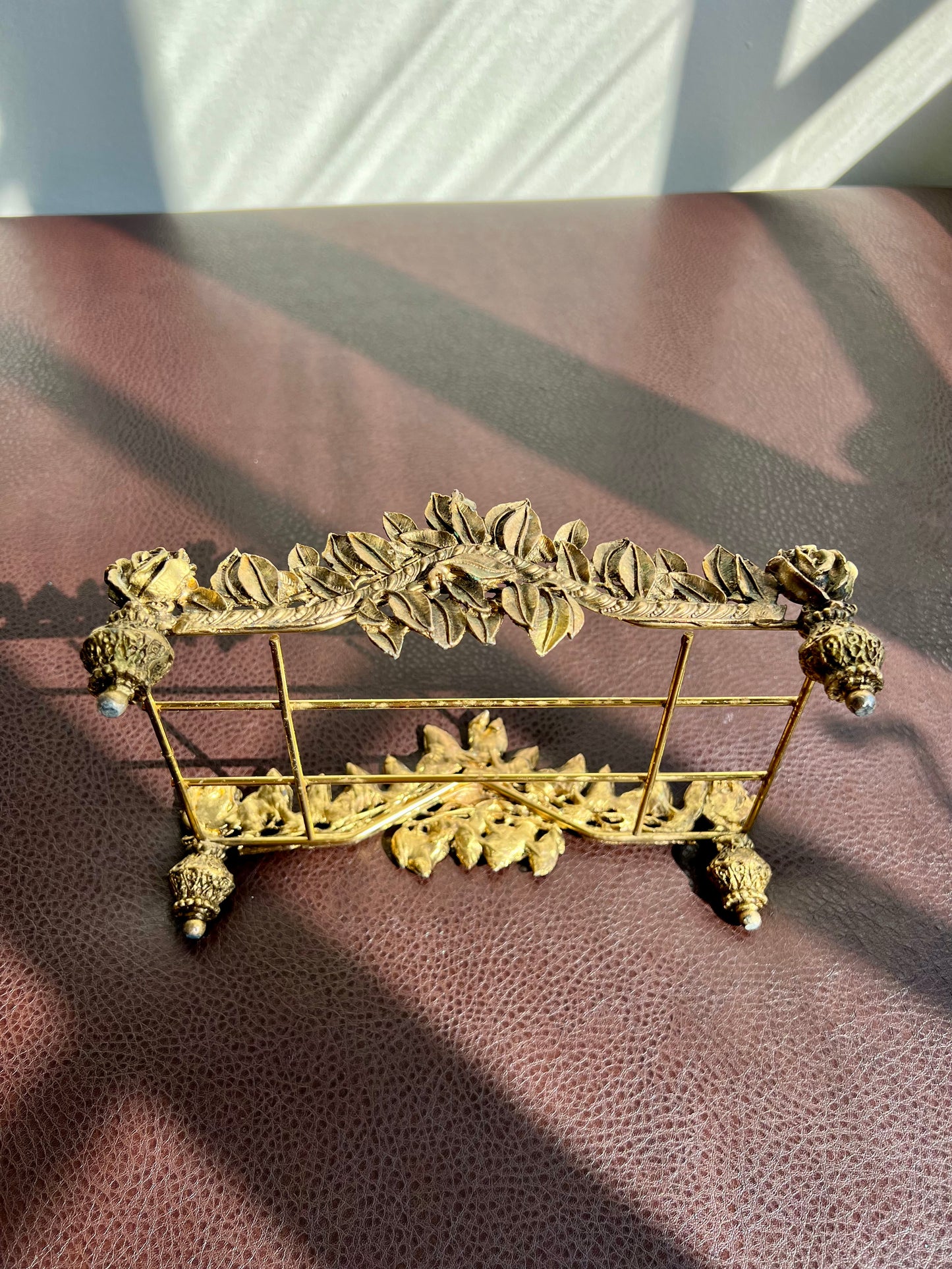 Gold-Plated Brass Metal Towel, Napkin holder, Vintage /Antique Bathroom or Kitchen Decoration