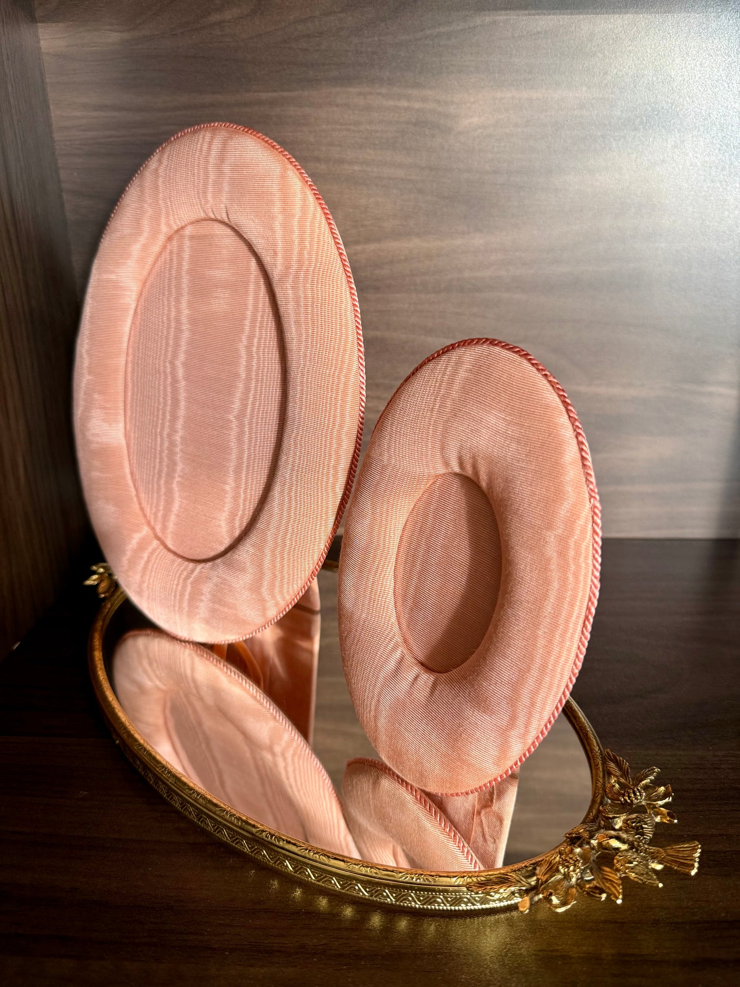 A Pair of Pink Elegant Silk fabric - coated Vintage Photo/ Picture Frames (2 pieces)