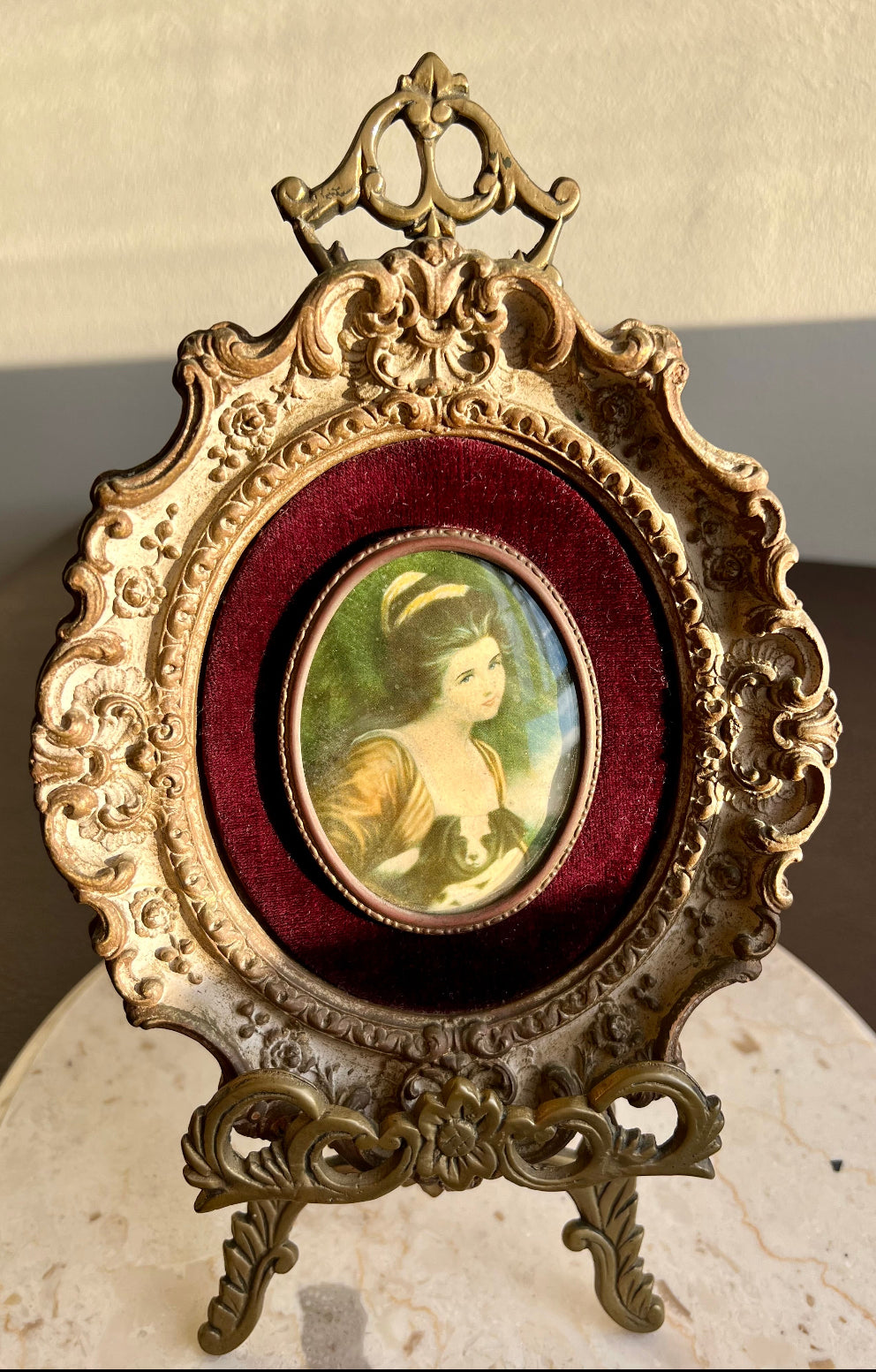 Cameo Creation Lady Vintage Ornate Framed Print Picture Oval Wall Decoration