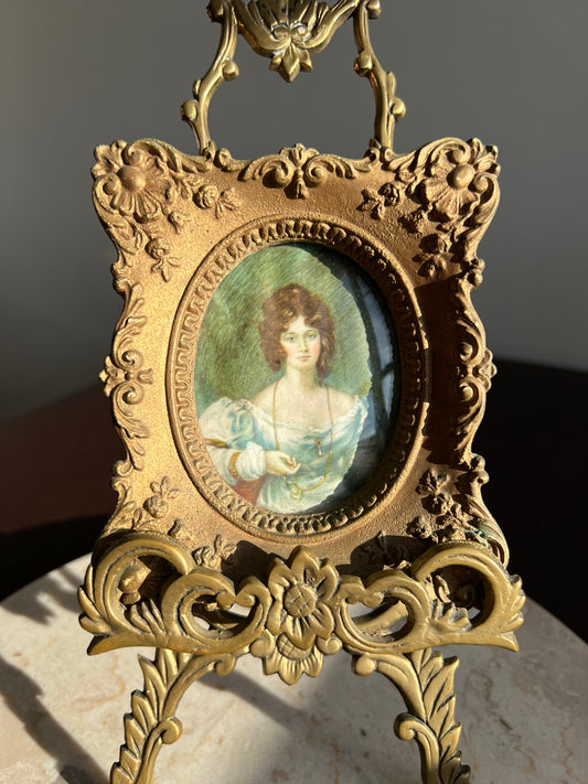 Cameo Creation Hubak Lady Victorian Print Picture Vintage Gilded Framed Ornate Wall Decor