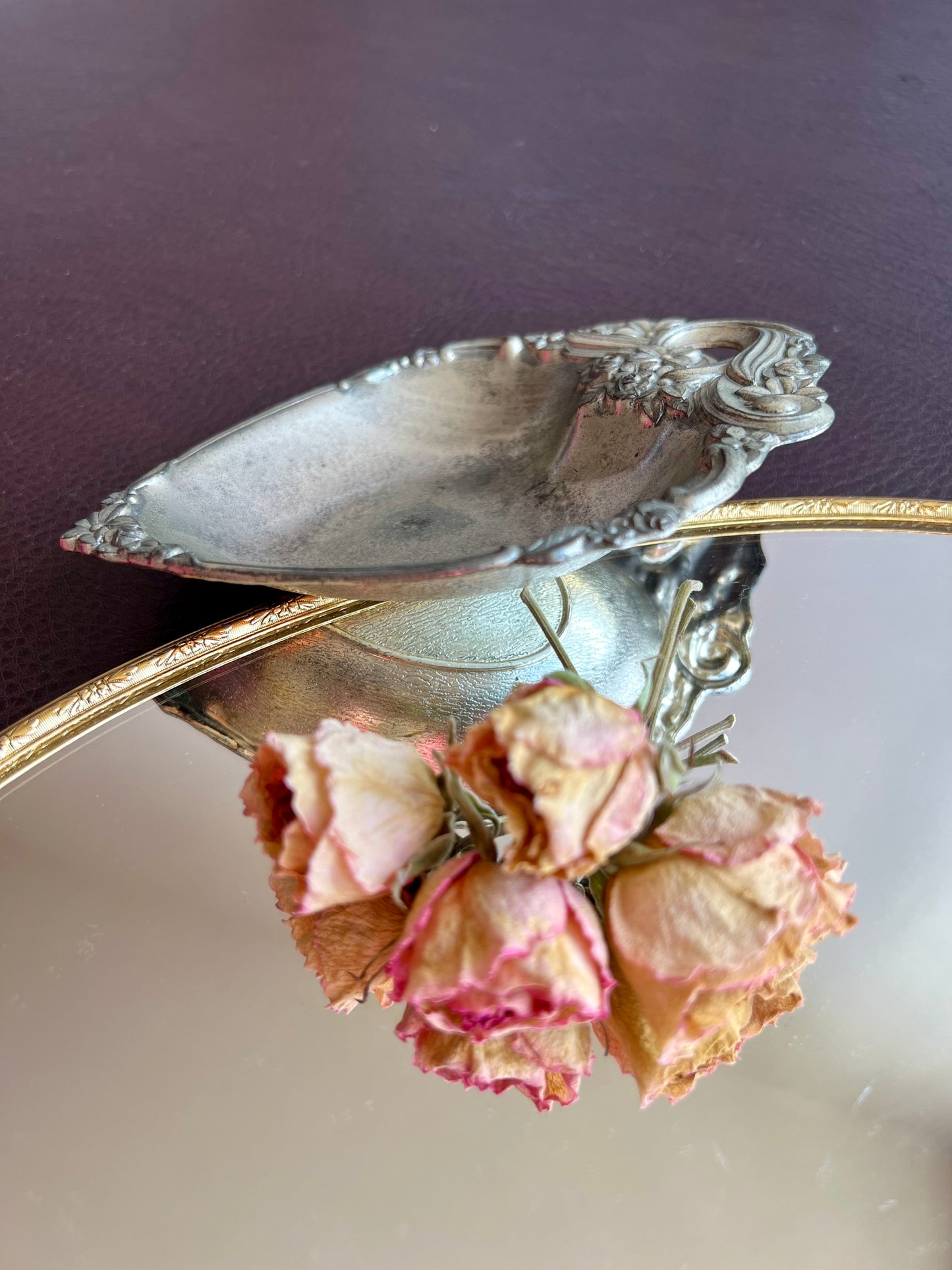 Italian Style Silver Plated Metal Heart Shaped Vintage Change Dish, Bon Bon Dish or Jewelry Holder