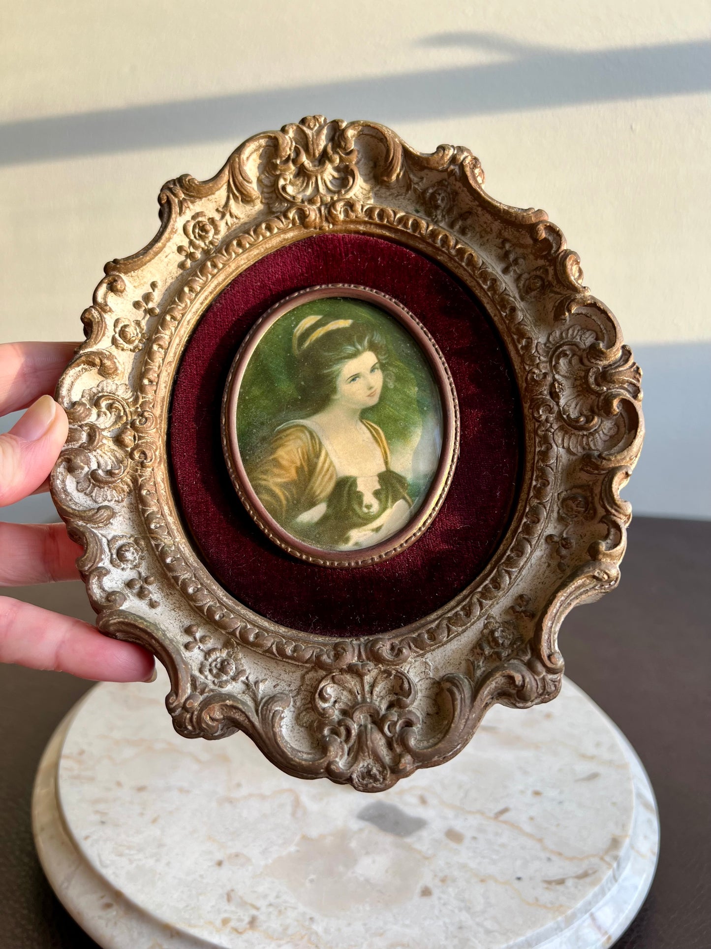 Cameo Creation Lady Vintage Ornate Framed Print Picture Oval Wall Decoration