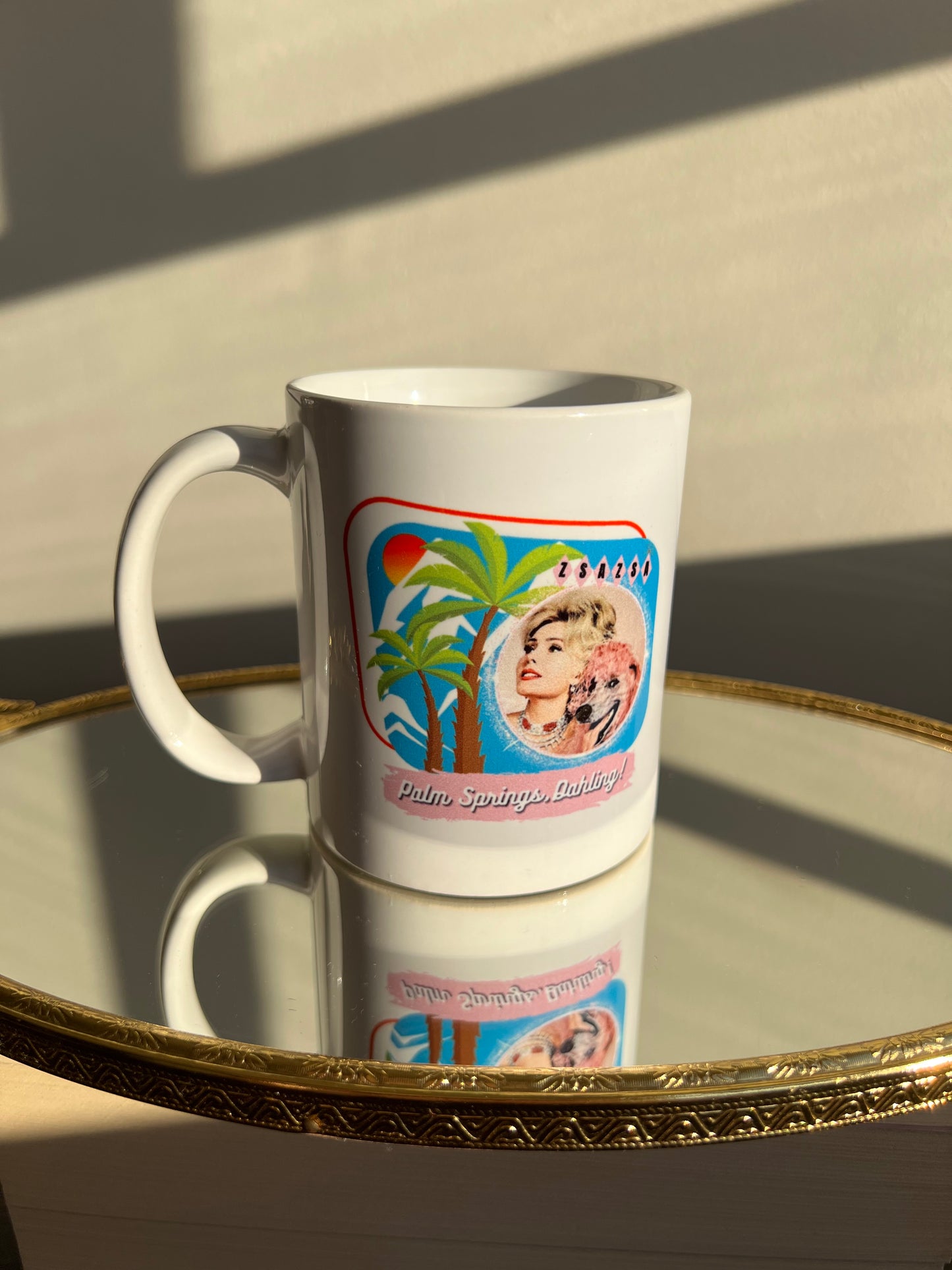 Zsa Zsa Dahling Original Unique New “Palm Springs, Dahling” Mug - Blue